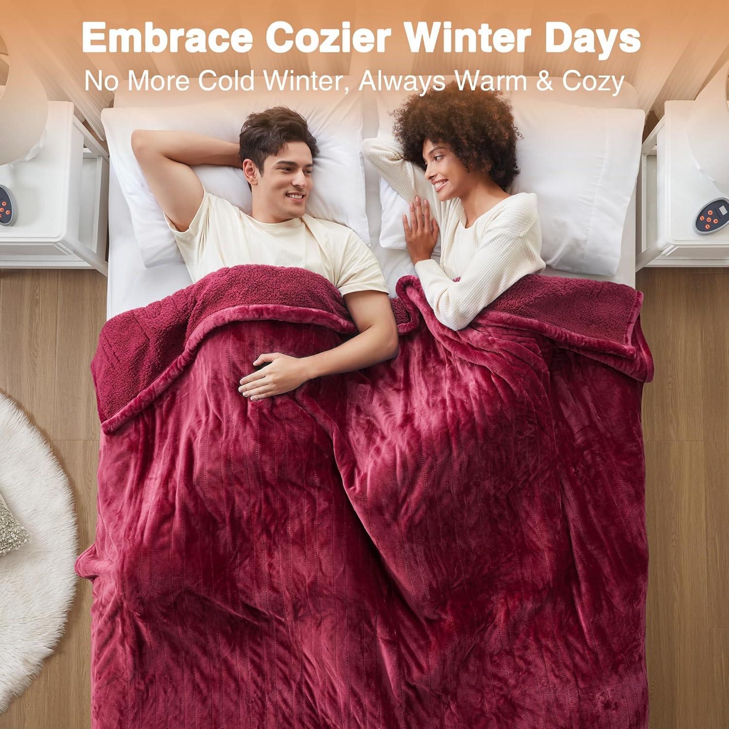 Beautyrest Beautyrest Heated Oversized Microlight to Berber Blanket