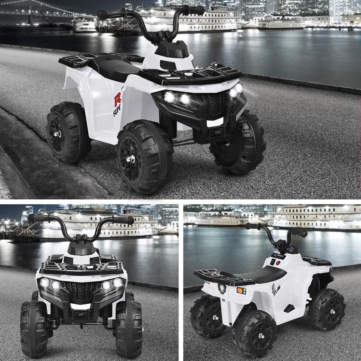 Aimee Lii 6V Kids Electric Ride on ATV, Battery Powered Kids 4 Wheeler, White