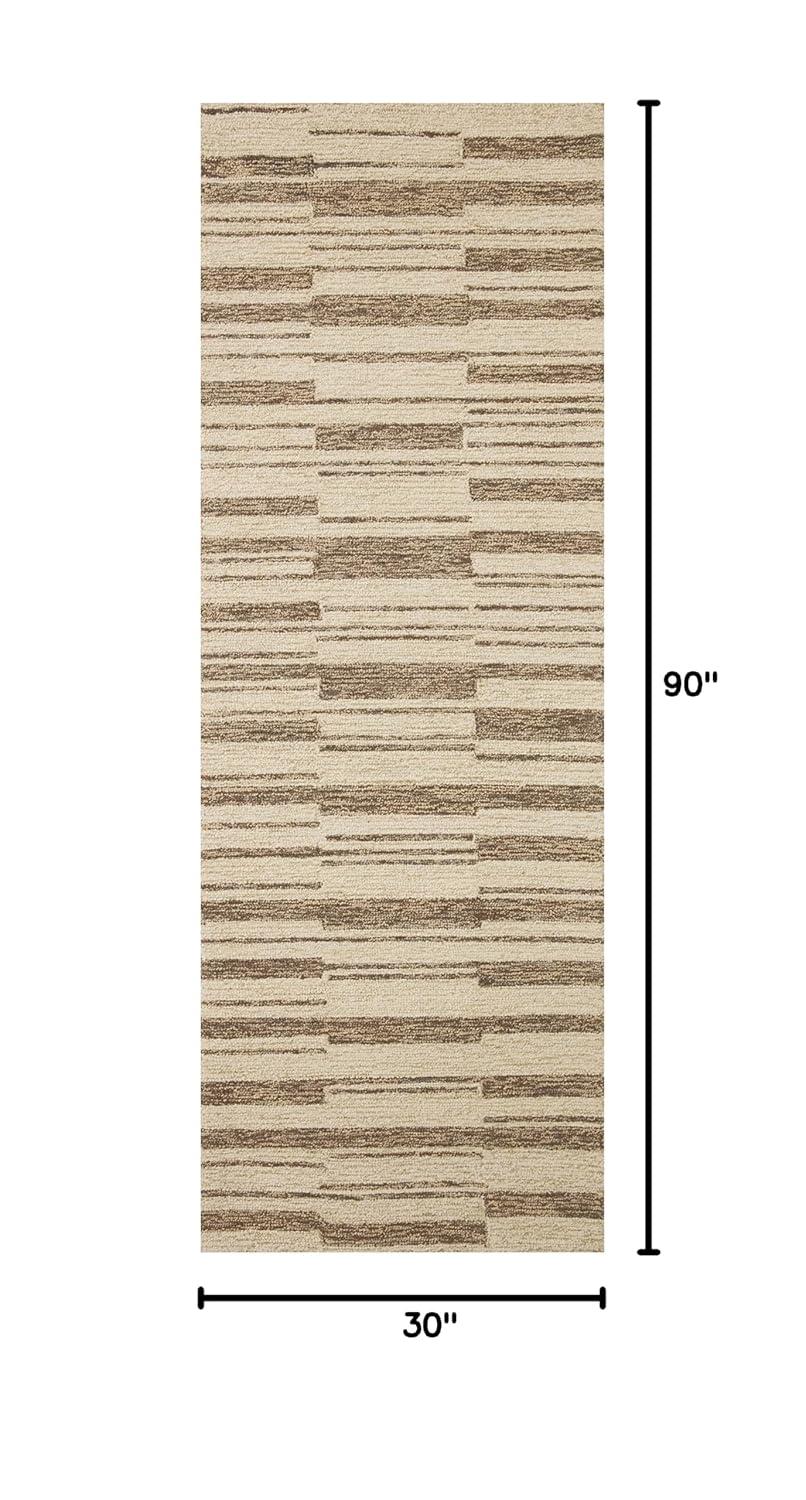 Chris Loves Julia x Loloi Chris Loves Julia x Loloi Polly Checkered Hand-tufted Beige/Tobacco Area Rug