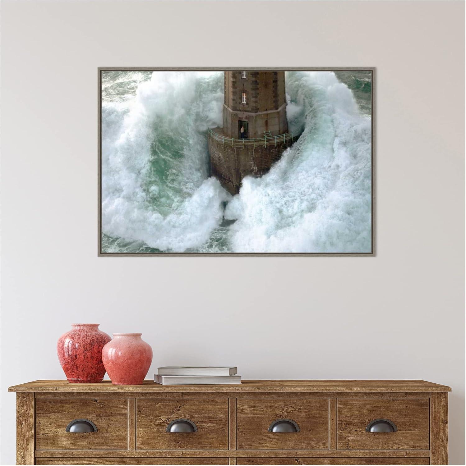 Amanti Art Phares dans la Tempete La Jument by Jean Guichard Framed Canvas Wall Art