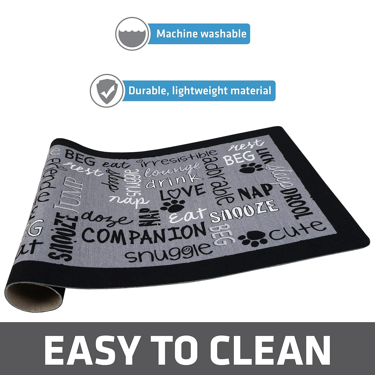 Drymate Pet Bowl Placemat, Feeding Mat For Dog & Cat - Thin, Absorbent, Waterproof, Machine Washable