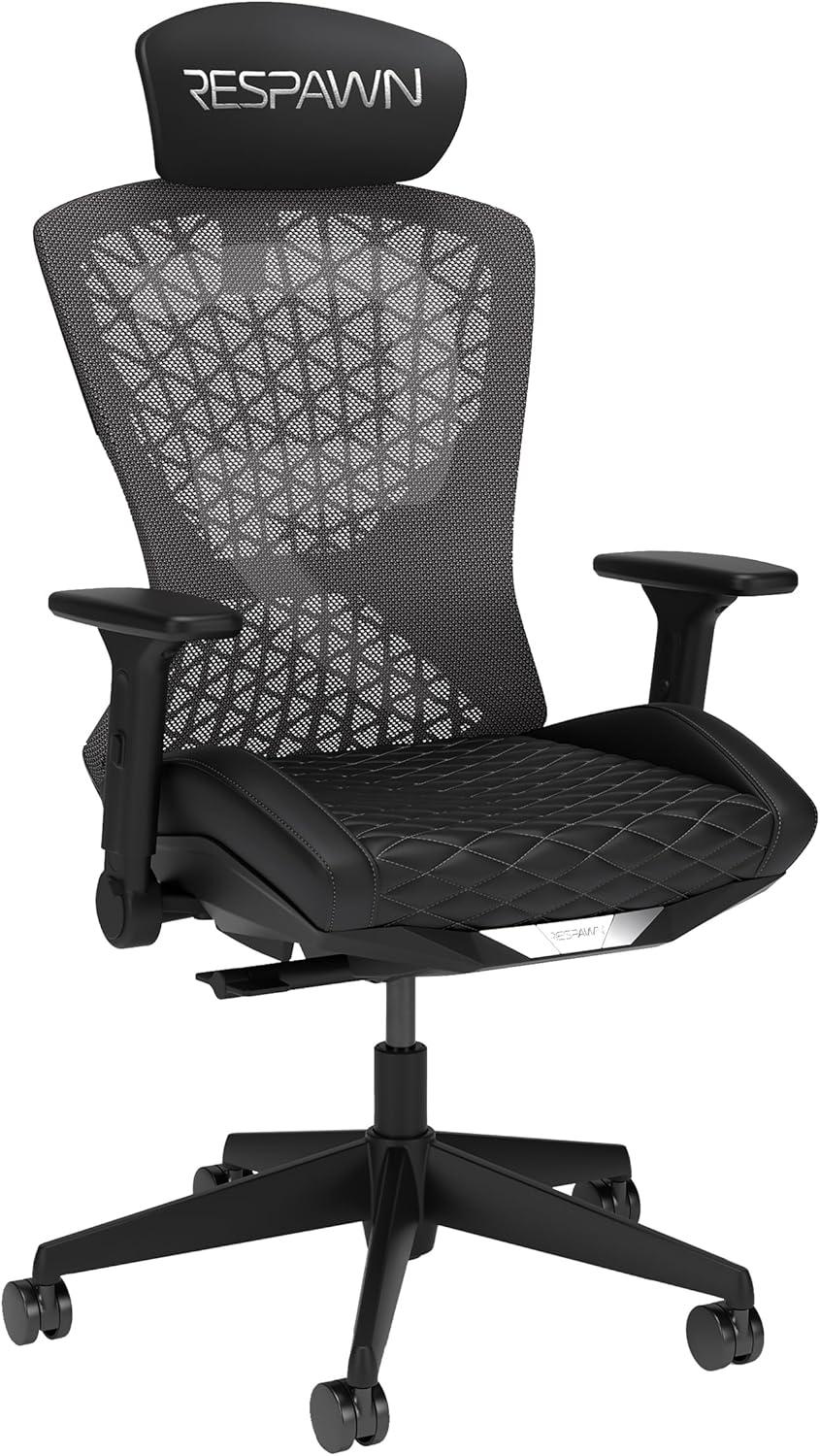 Respawn RESPAWN SPIRE Ergonomic Mesh Office Gaming Chair - High Back Home PC Computer Desk Reclining Gaming Chair, Adjustable Armrests, Adjustable Headrest, Knitted Mesh Back, Cooling Gel Seat