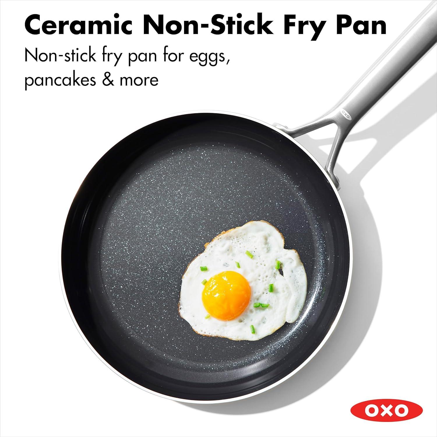 OXO 10pc Mira Tri-Ply Stainless Steel Cookware Set Silver: Dishwasher-Safe, Gas & Induction Compatible, UPC 885837031089