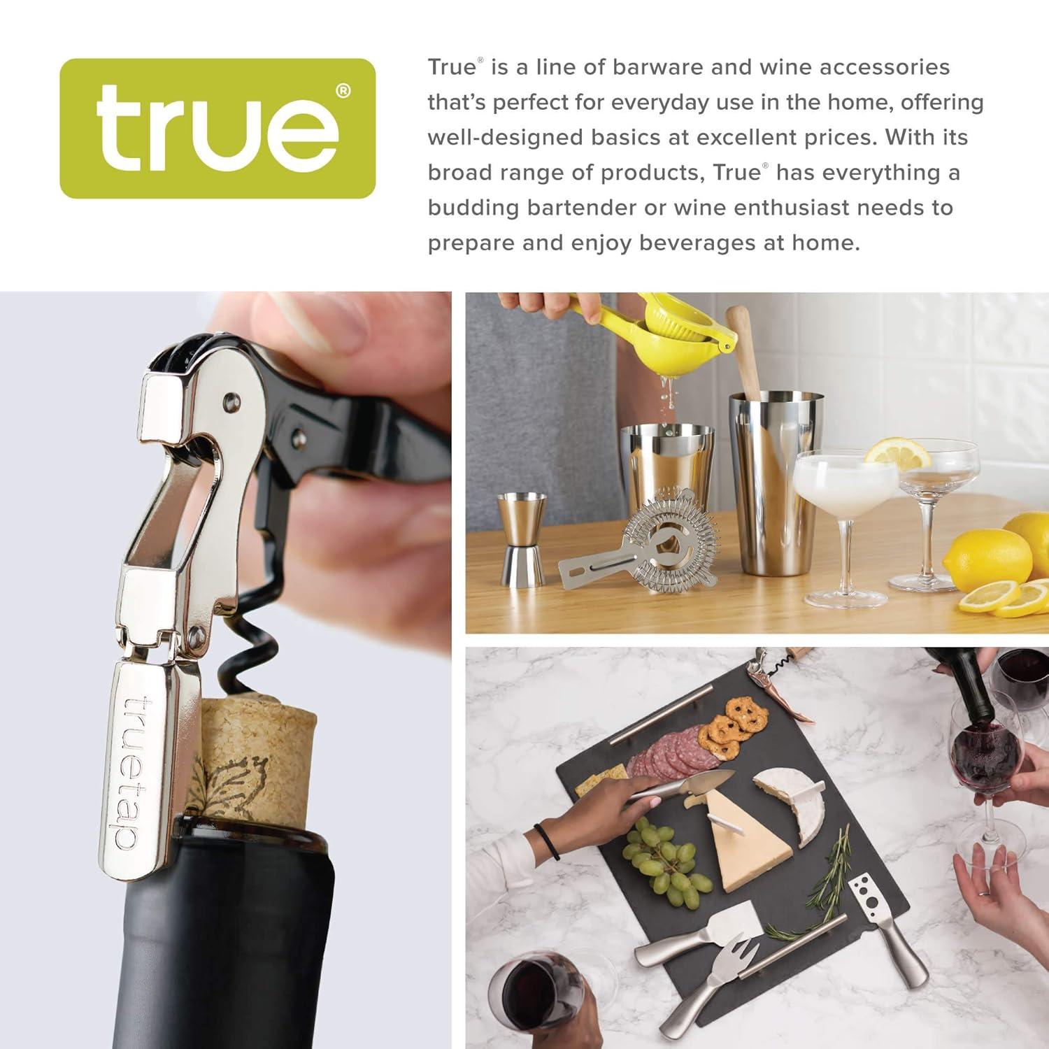 True Sommelier Waiter’s Corkscrew, Burgundy Stainless Steel Spring Loaded Wine Key