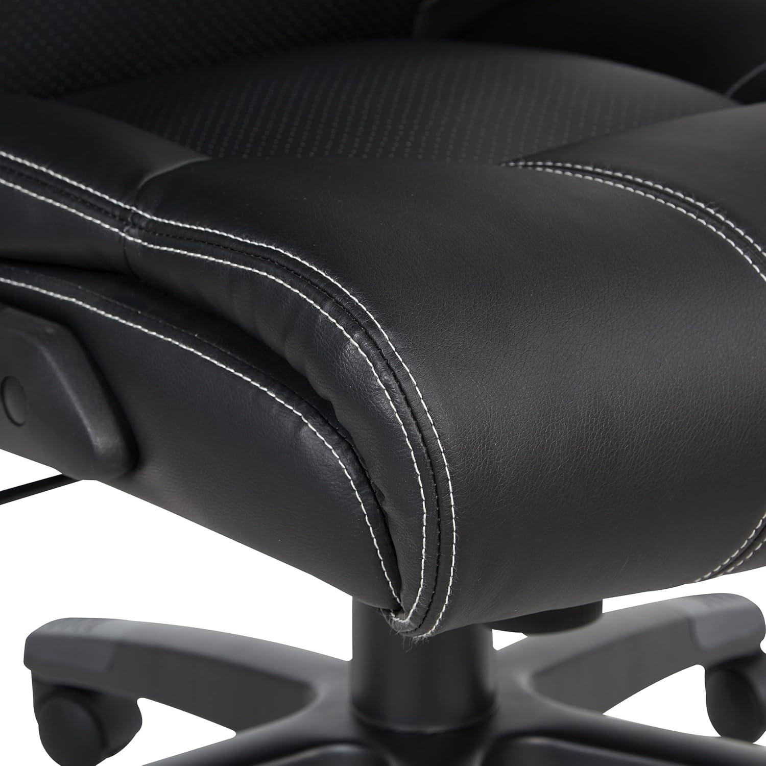 Executive High Back Office Chair in Black Bonded Leather