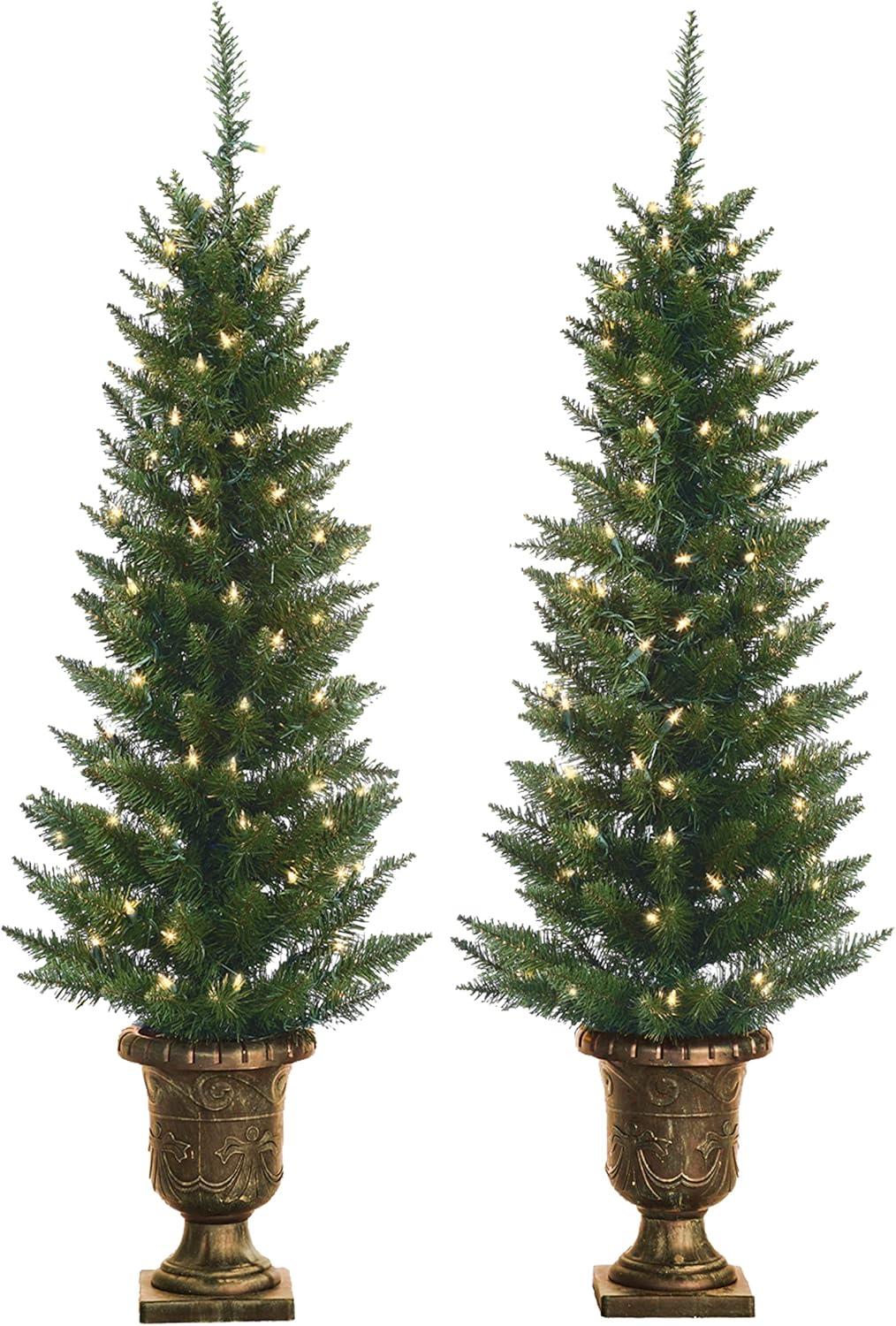 Gerson Companies 4 Feet Potted Cedar Pine, Set of 2