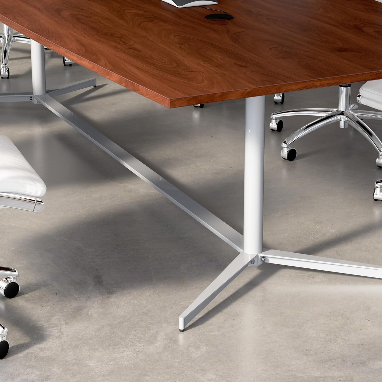 Bush Business Furniture 120W Boat Shaped Conference Table in Cherry