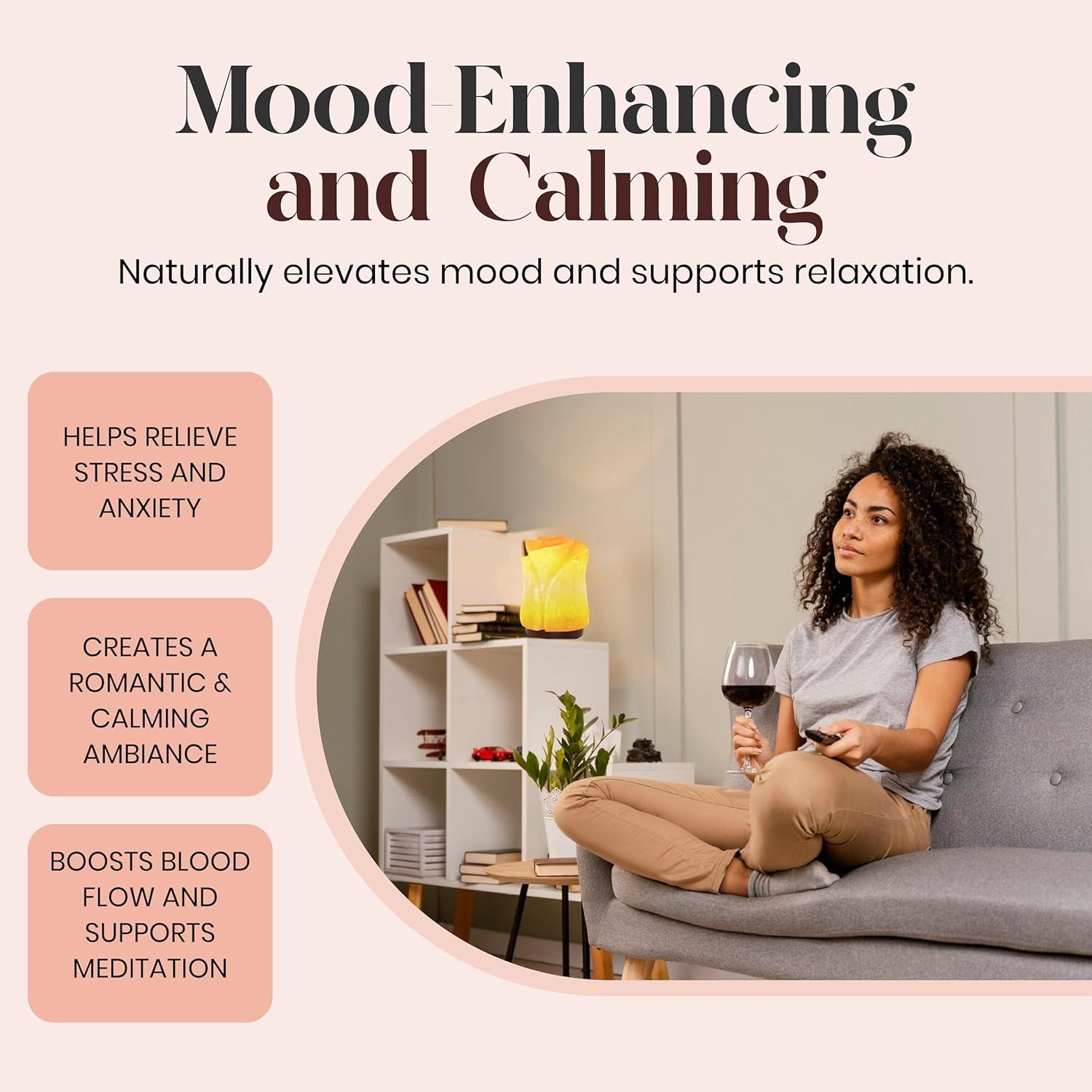 Spantik Natural Himalayan Salt Lamp Electric | Hand Carved Flower Pink Crystal Rock Salt from Himalayan Mountains | Sourced from Pakistan