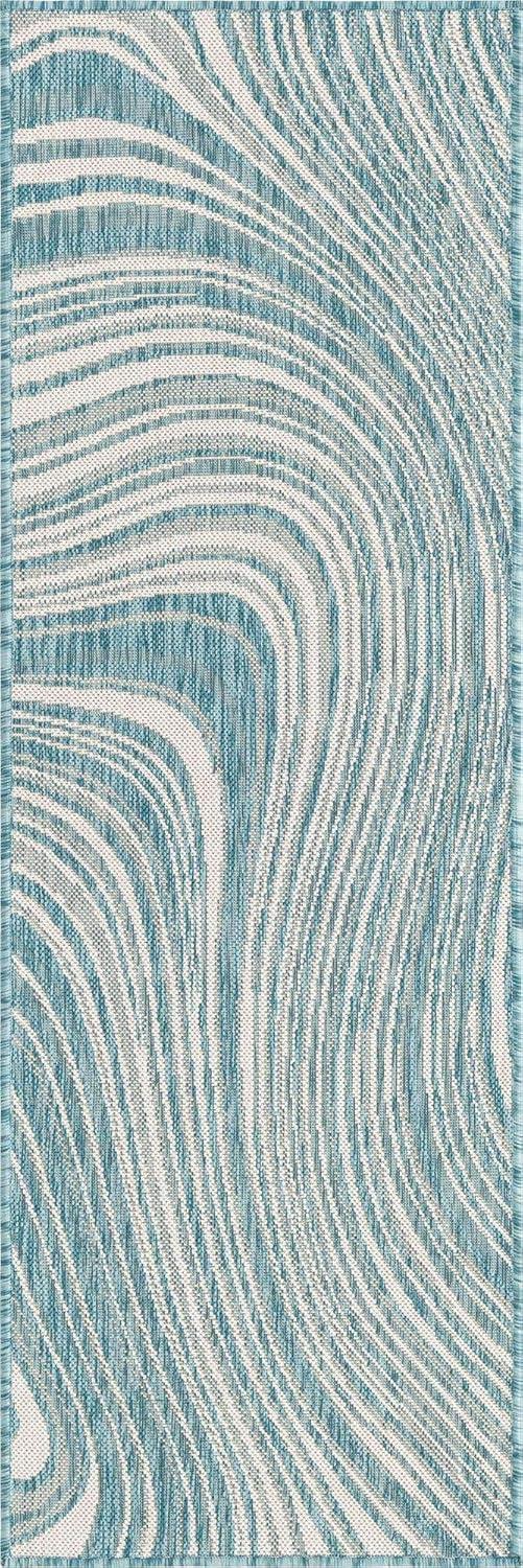 Unique Loom Outdoor Modern Pool Abstract Woven Area Rug