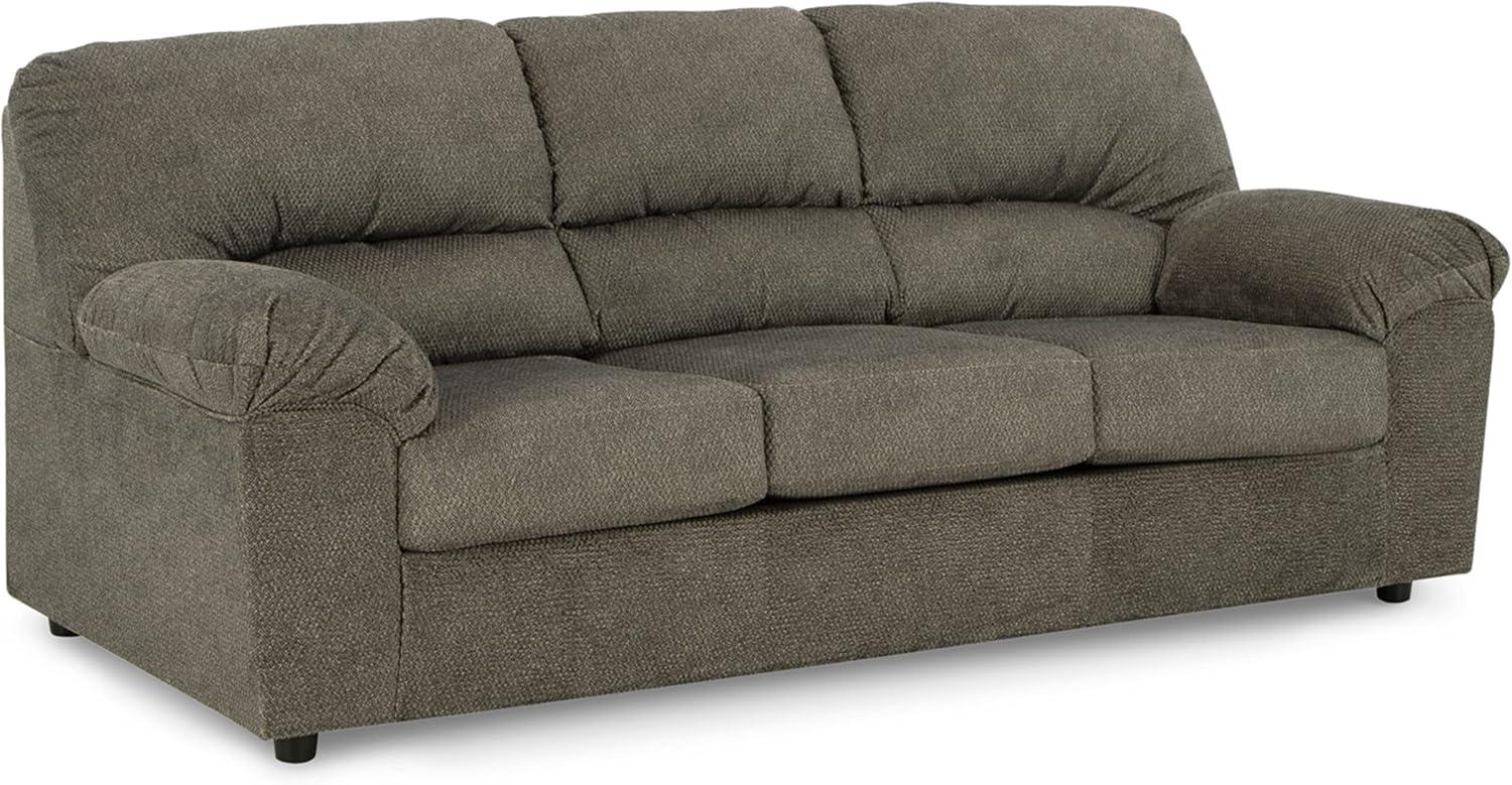 Brown Herringbone Fabric Sleeper Sofa with Flared Arms