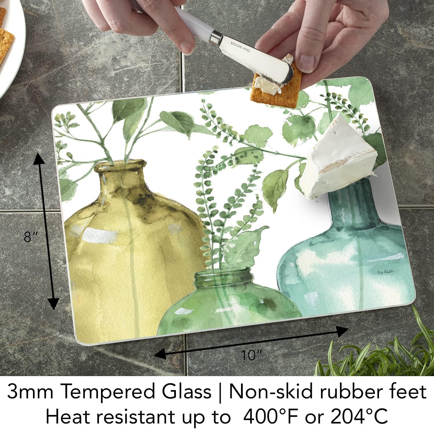 CounterArt Tempered Glass Greenery Saver Cutting Board