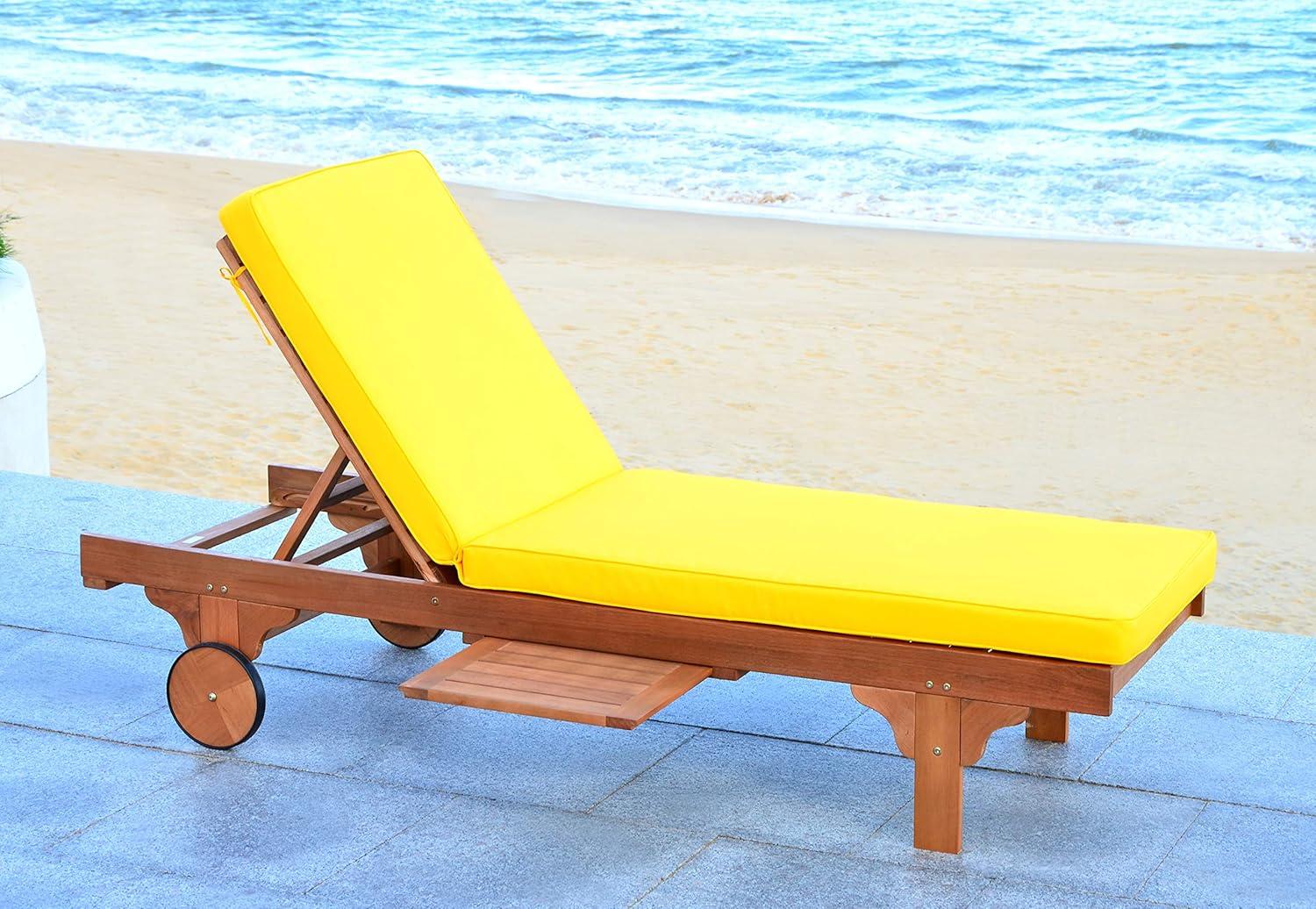 Newport Lounge Chair - Outdoor - PAT7022 - Natural/Yellow -Safavieh