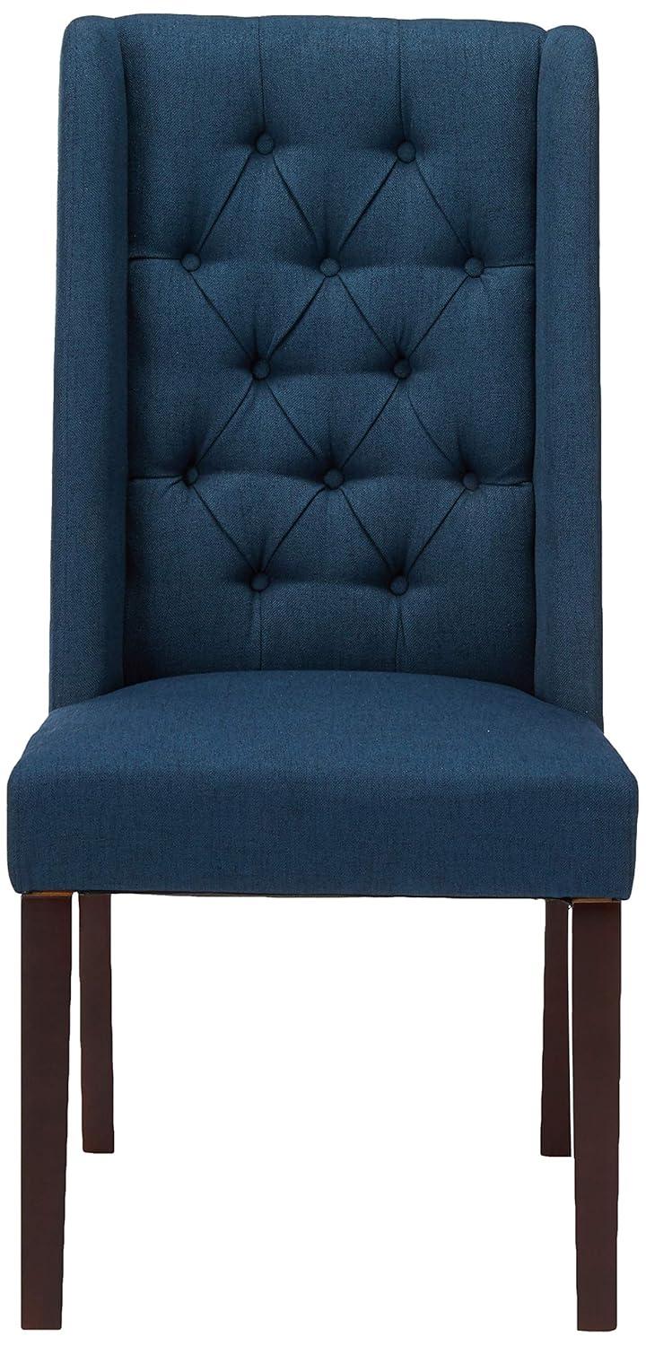 Christopher Knight Home Set of 2 Blythe Tufted Dining Chairs Navy Blue: Polyester Upholstery, Hardwood Frame