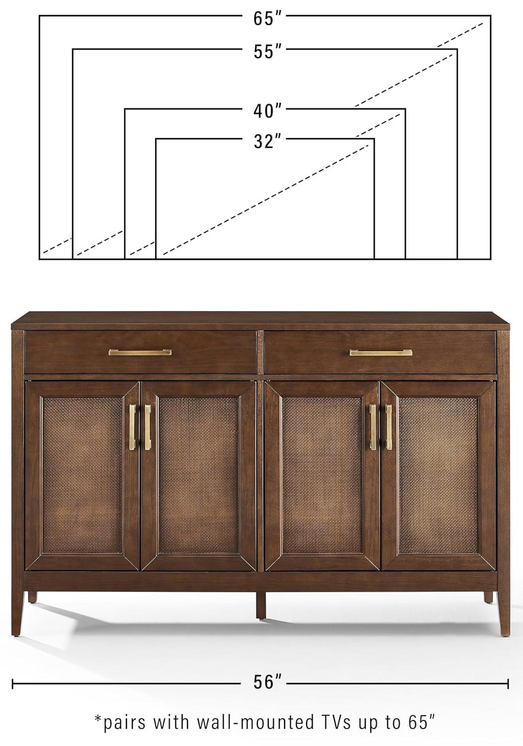 Crosley 56" Milo Sideboard Dark Brown