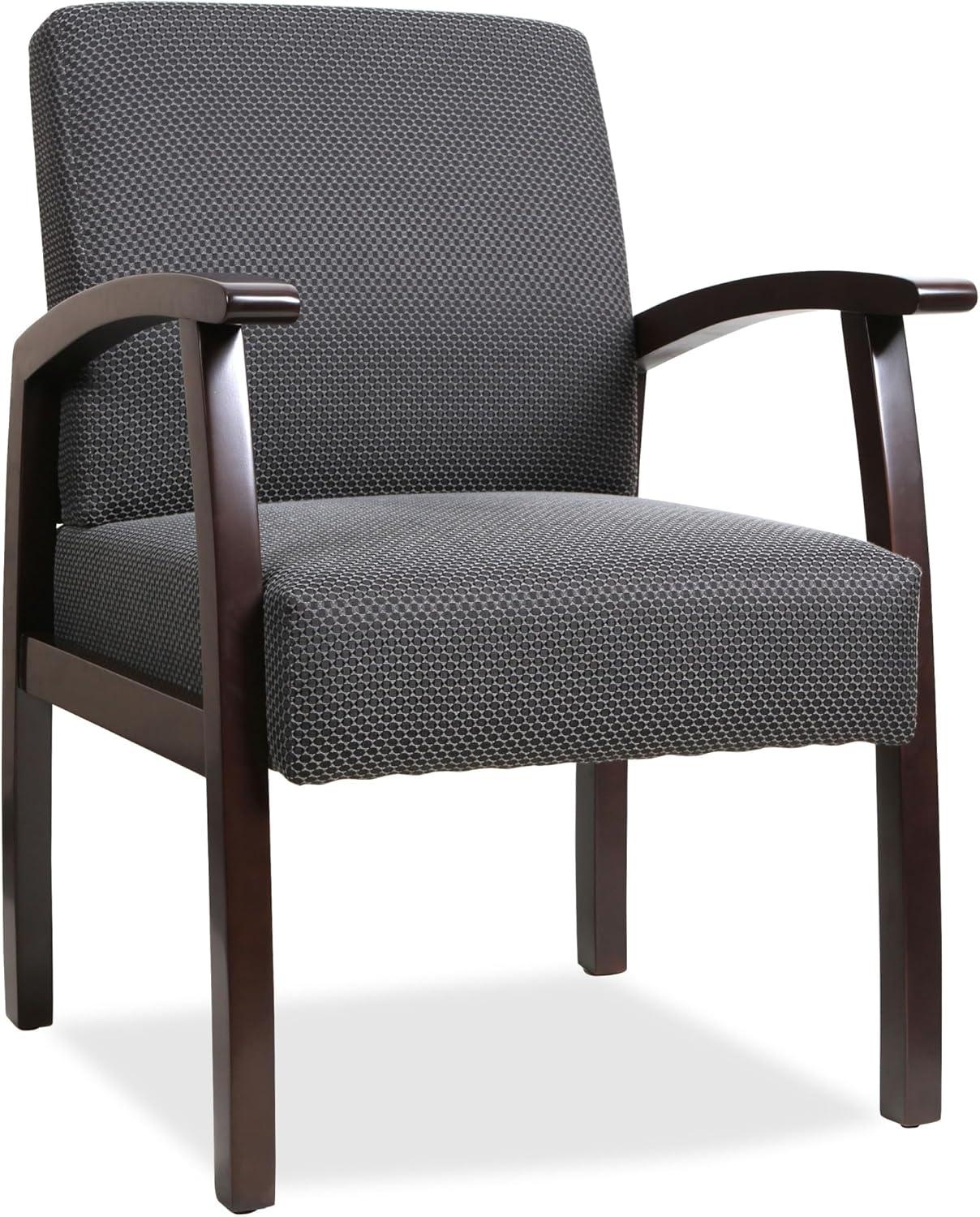 Lorell Guest Chairs 24"x25"x35-1/2" Charcoal/Espresso frame 68555