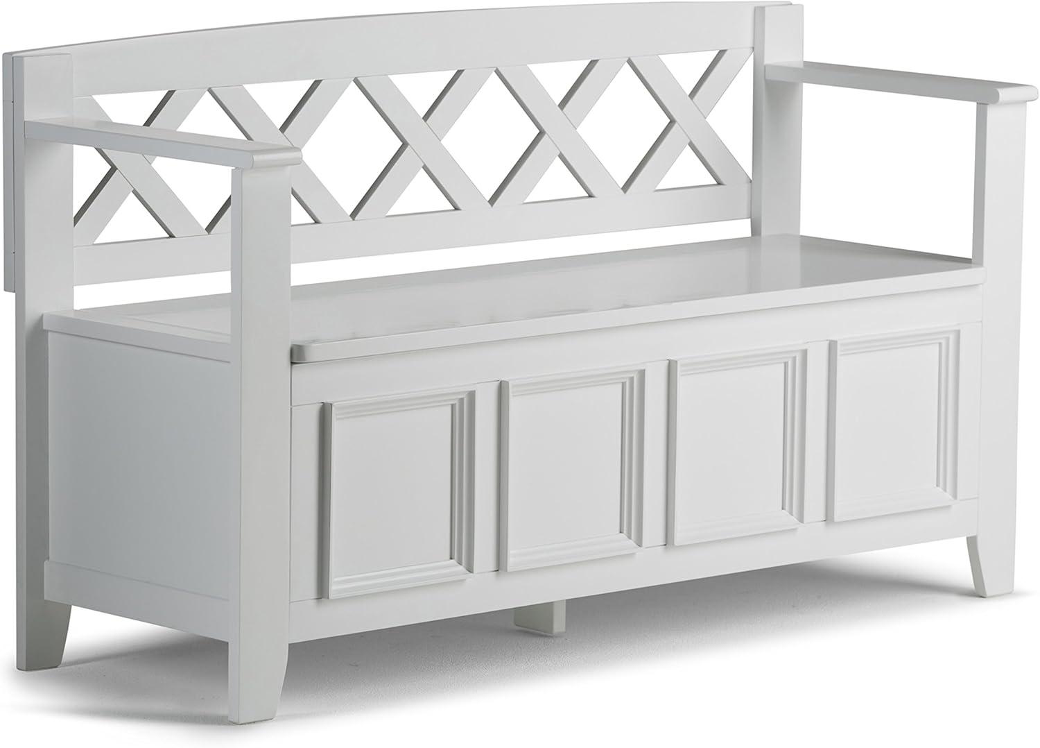 Simpli Home Amherst Solid Wood Entryway Lift Top Storage Bench