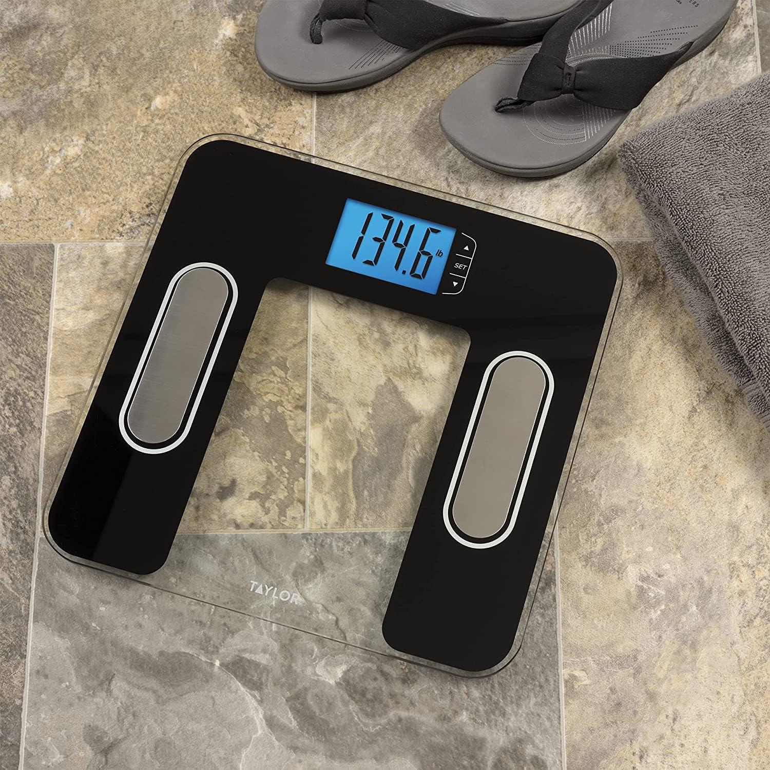 Black and White Digital Body Analysis Scale with LCD Display