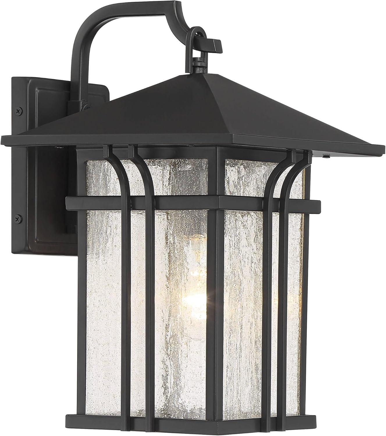 John Timberland Syon Mission Outdoor Wall Light Fixtures Set of 2 Painted Bronze Lantern 14" Clear Seeded Glass for Post Exterior Barn