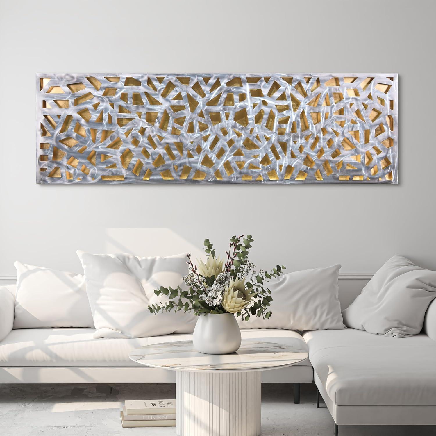 Empire Art Direct Radiant Fusion Leaf encased on a 3D Polished Steel Abstract Metal Wall Art