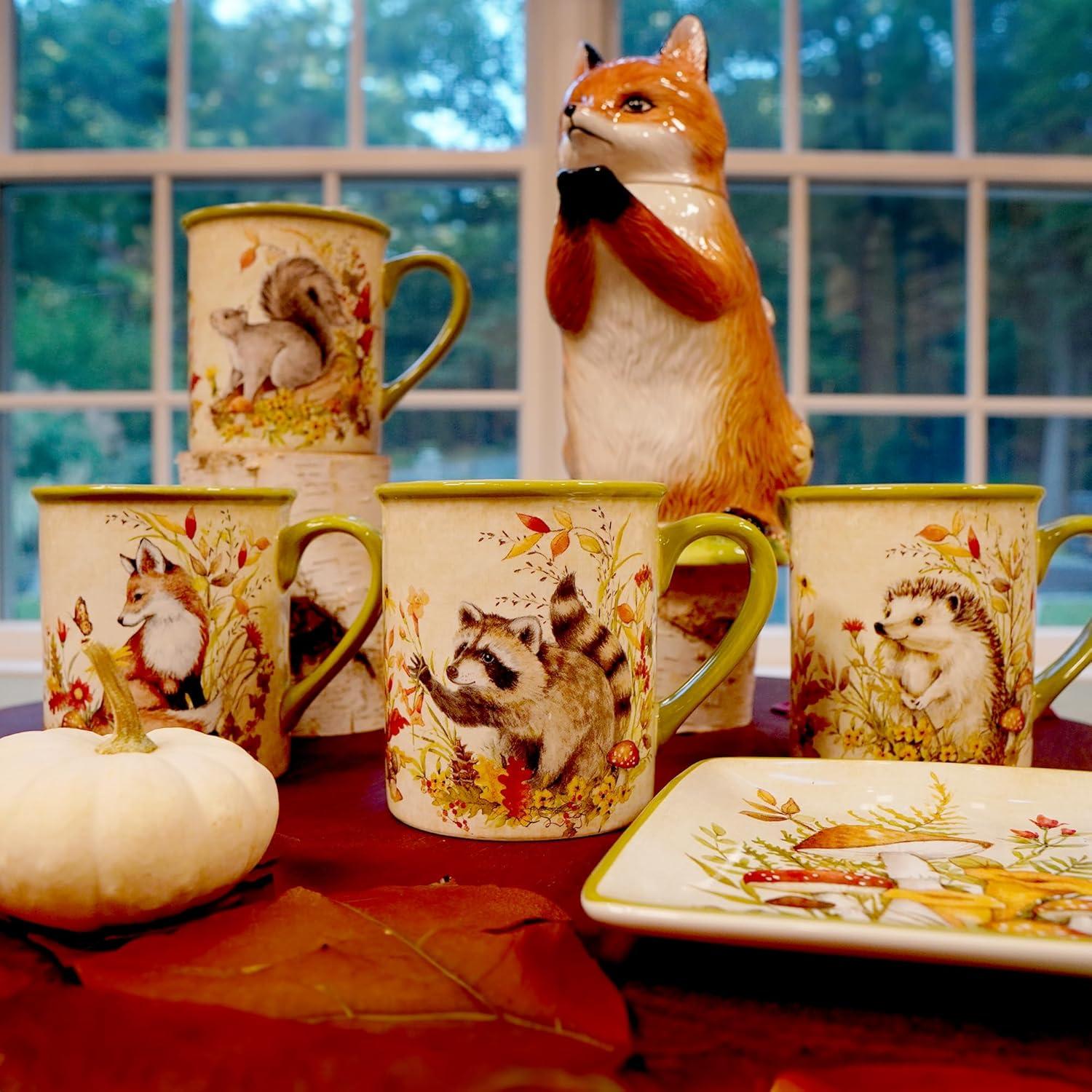 Certified International Woodland Critters Set of 4 Mugs