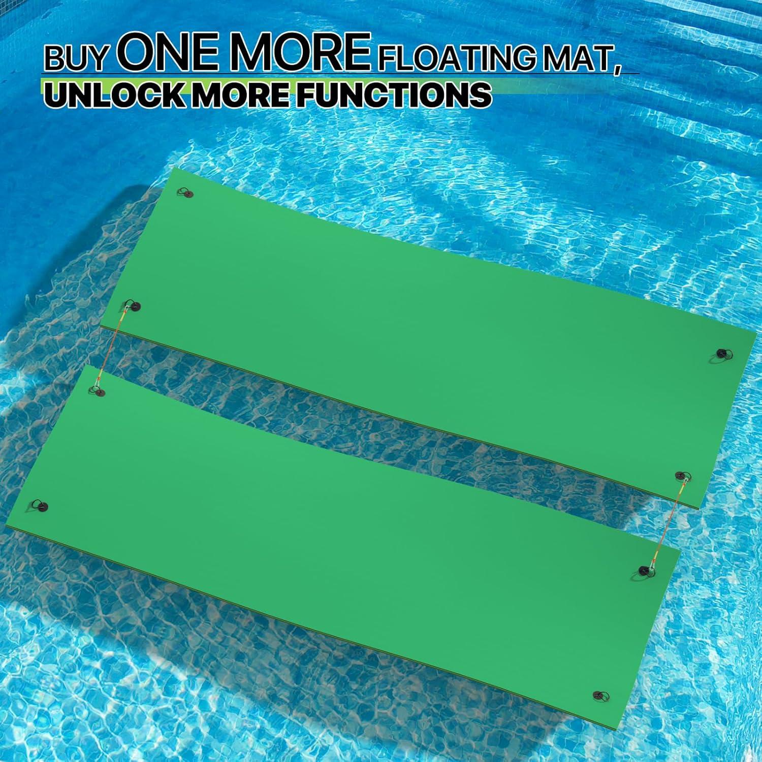 Bring Home Furniture 18x6 ft Floating Mat 10ft Bungee & Storage Straps 1500lb Capacity UV-Resistant XPE Foam Hi-Vis Safety​​
