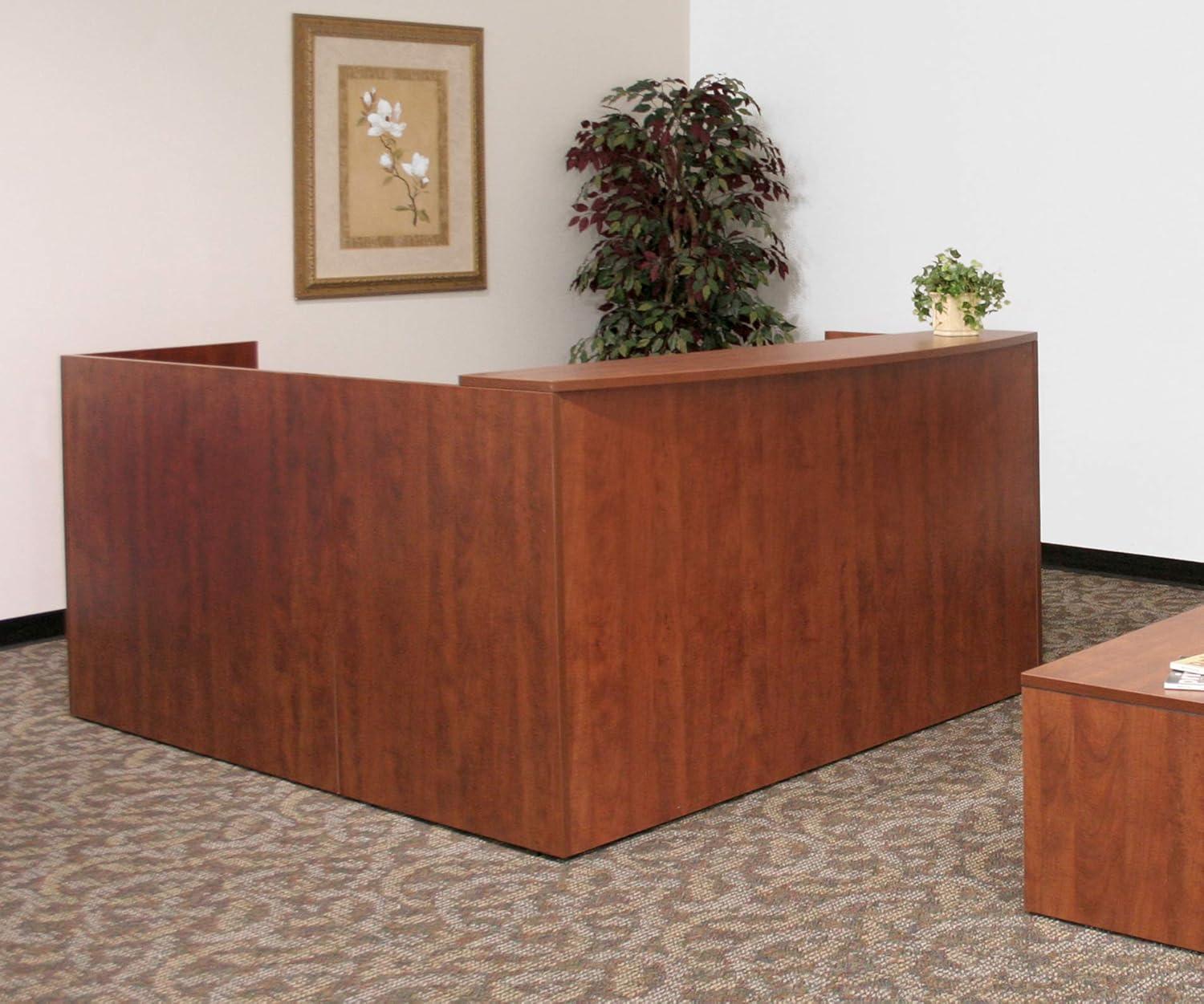 Romig Legacy Reception Desk with Double Pedestal File Cabinet- Cherry