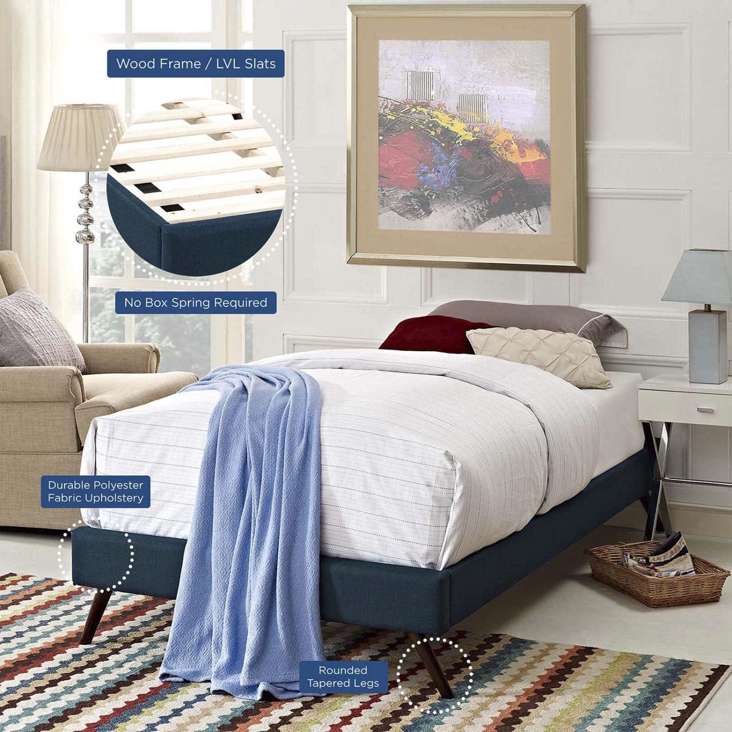 Modway Loryn Twin Fabric Bed Frame with Round Splayed Legs