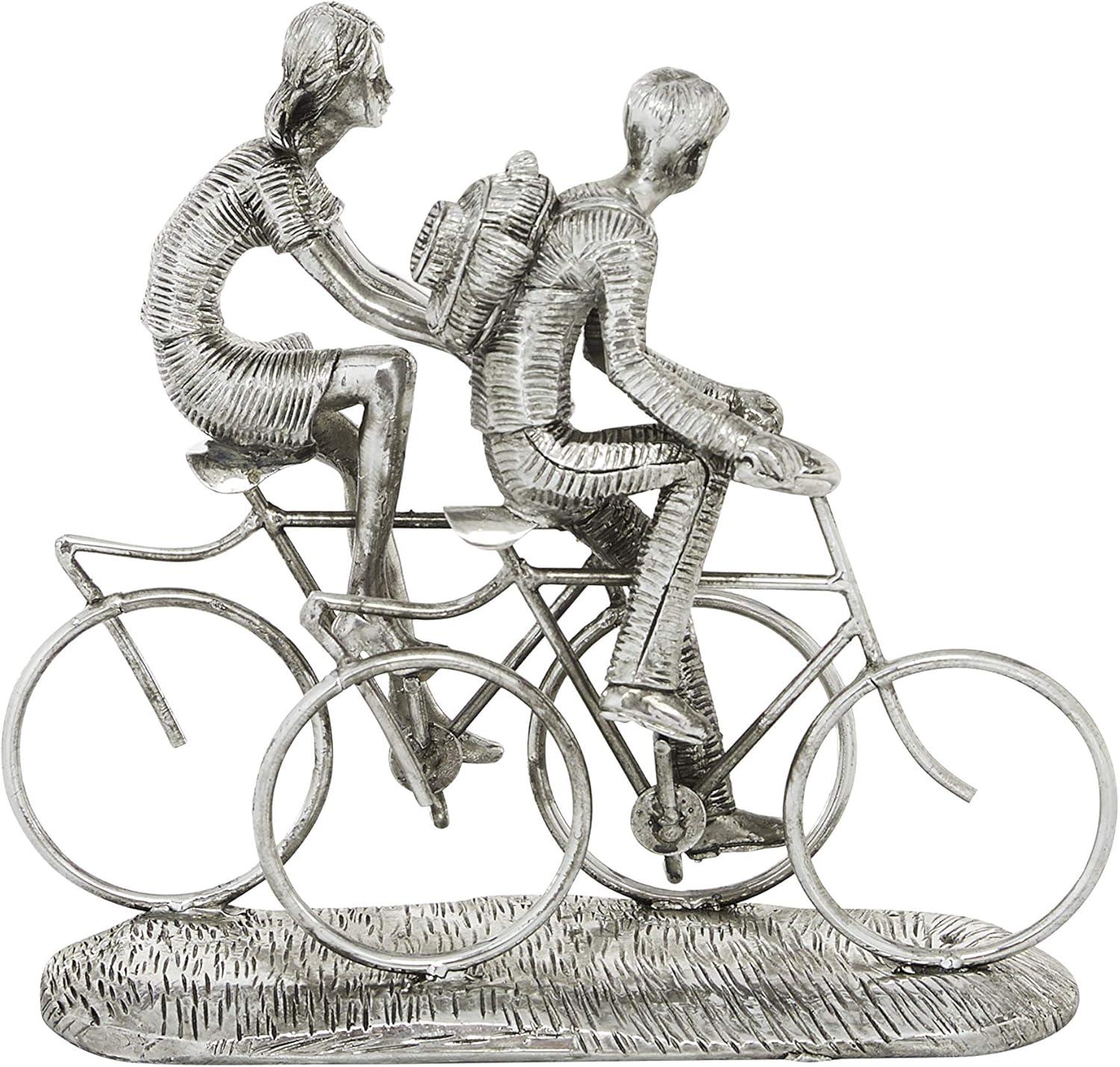 DecMode Polystone Bicycle Contemporary Sculpture Silver