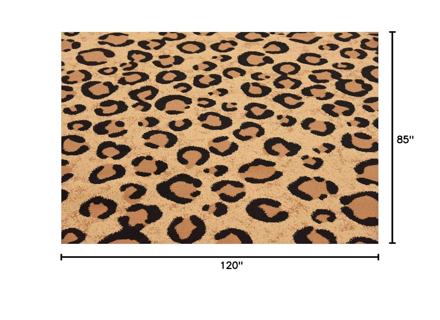 Unique Loom Wildlife Collection Area Rug - Leopard (7' 10" Square Light Brown/Black)