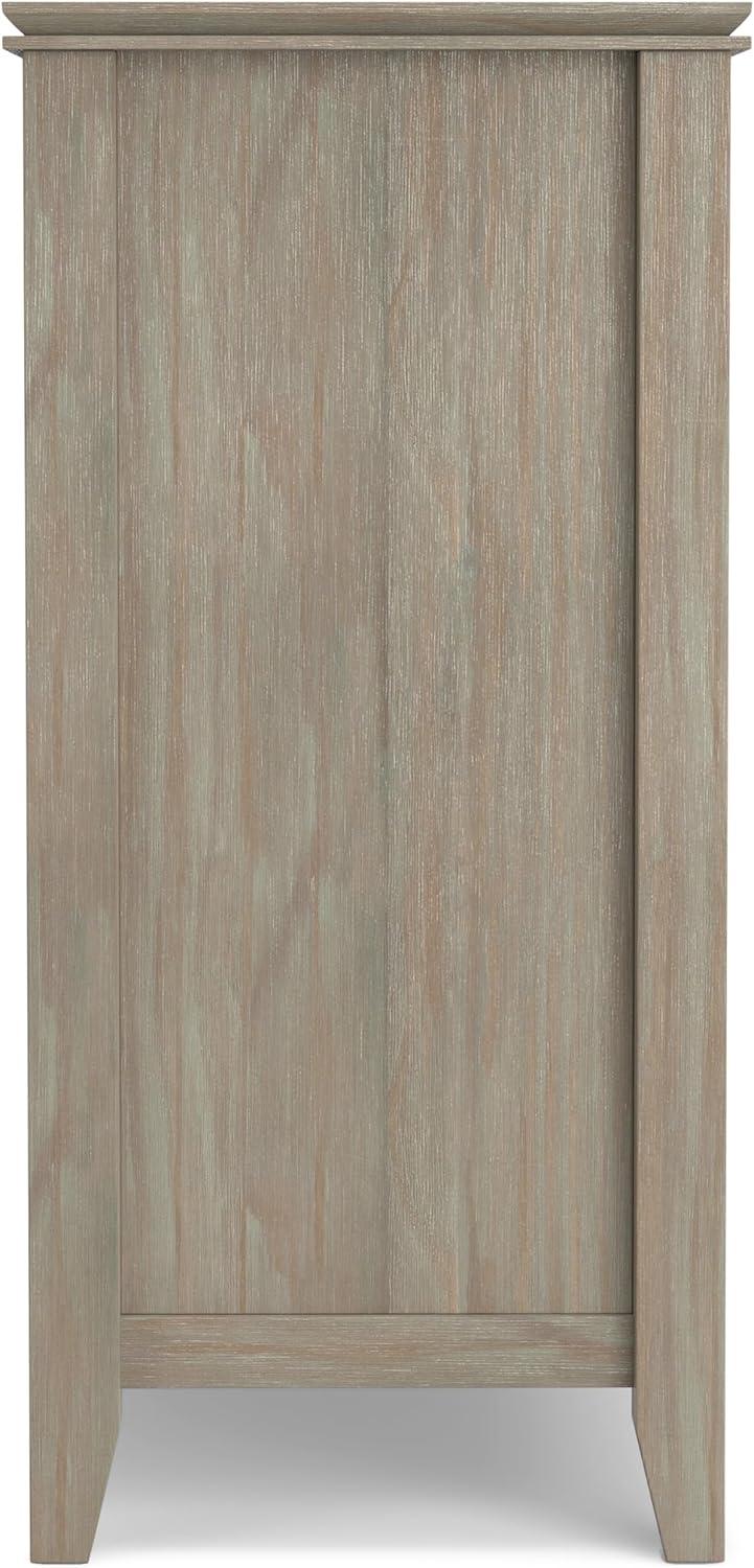 Simpli Home Artisan Solid Wood Sideboard Buffet In Distressed Grey