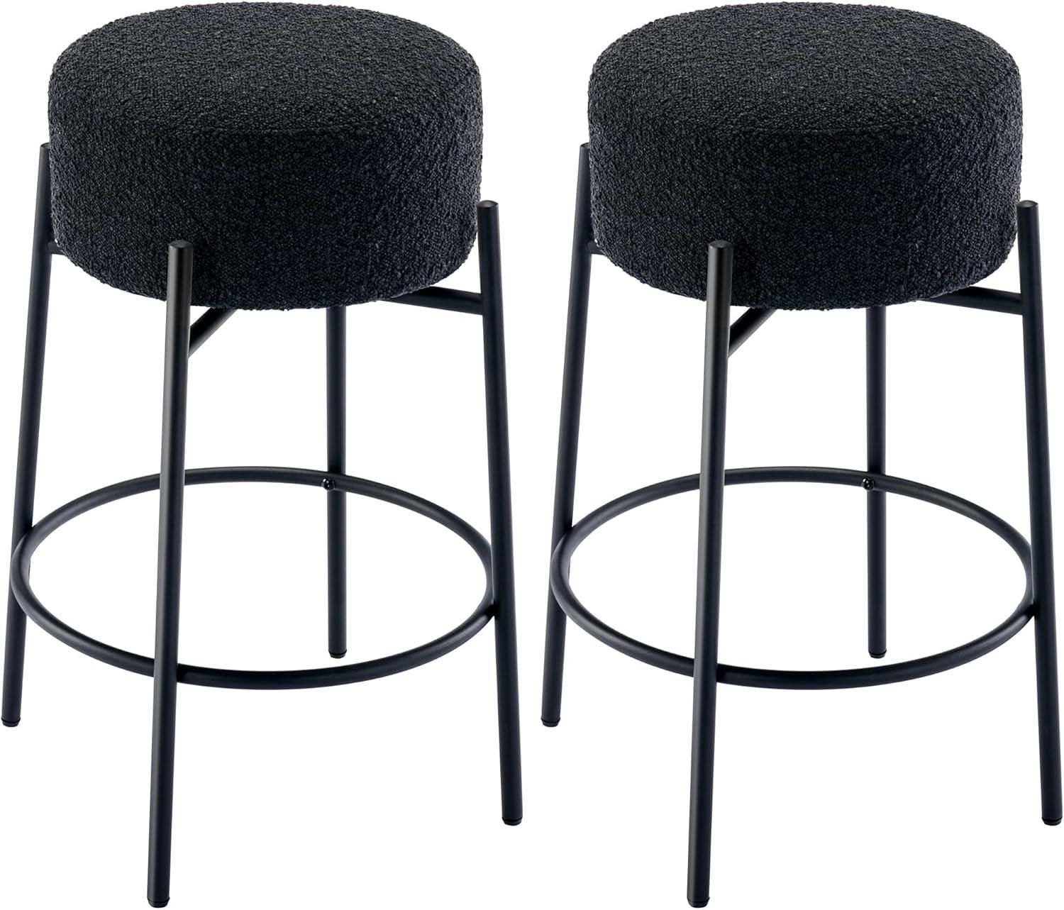 Swivel 26.7'' Boucle Counter Stool