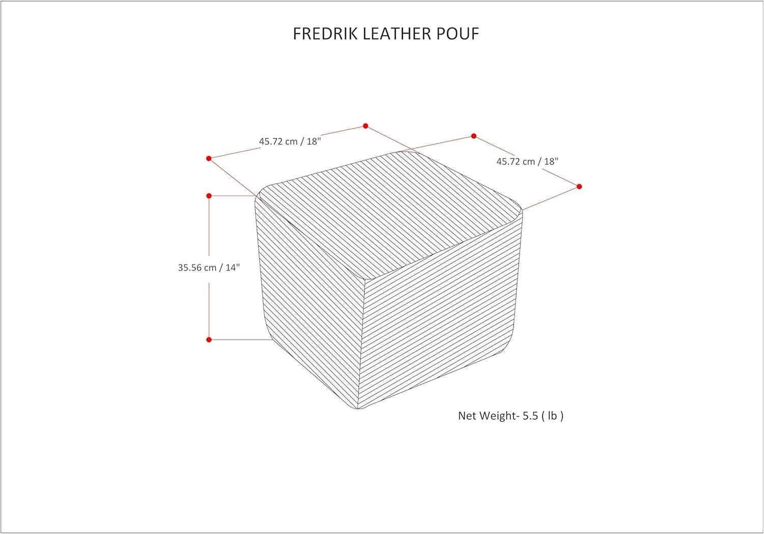 Simpli Home Fredrik 18"W Genuine Buffalo Leather Square Pouf & Reviews | Wayfair