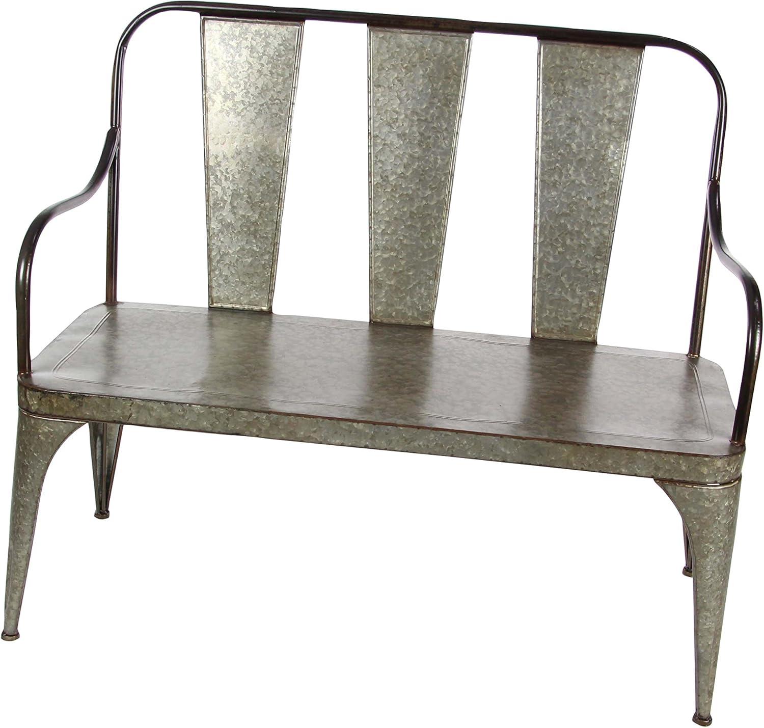 Metal Garden Bench - Olivia & May: Fade-Resistant, 2-Seater, Non-Upholstered, 40" Height