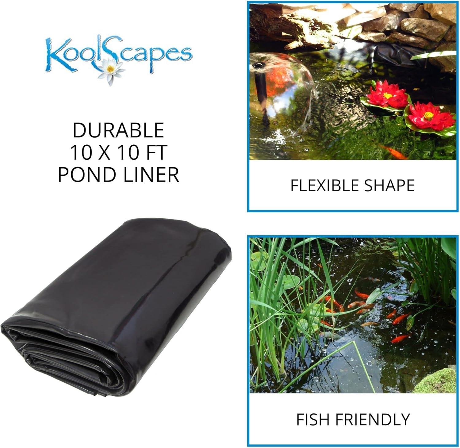 Koolscapes 400 Gal Starter Pond Kit with Fountain, 340 GPH Pump, Liner
