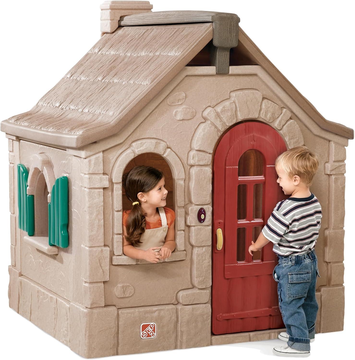 Step2 Naturally Playful Storybook Brown Cottage Playhouse Plastic Kids Outdoor Toy