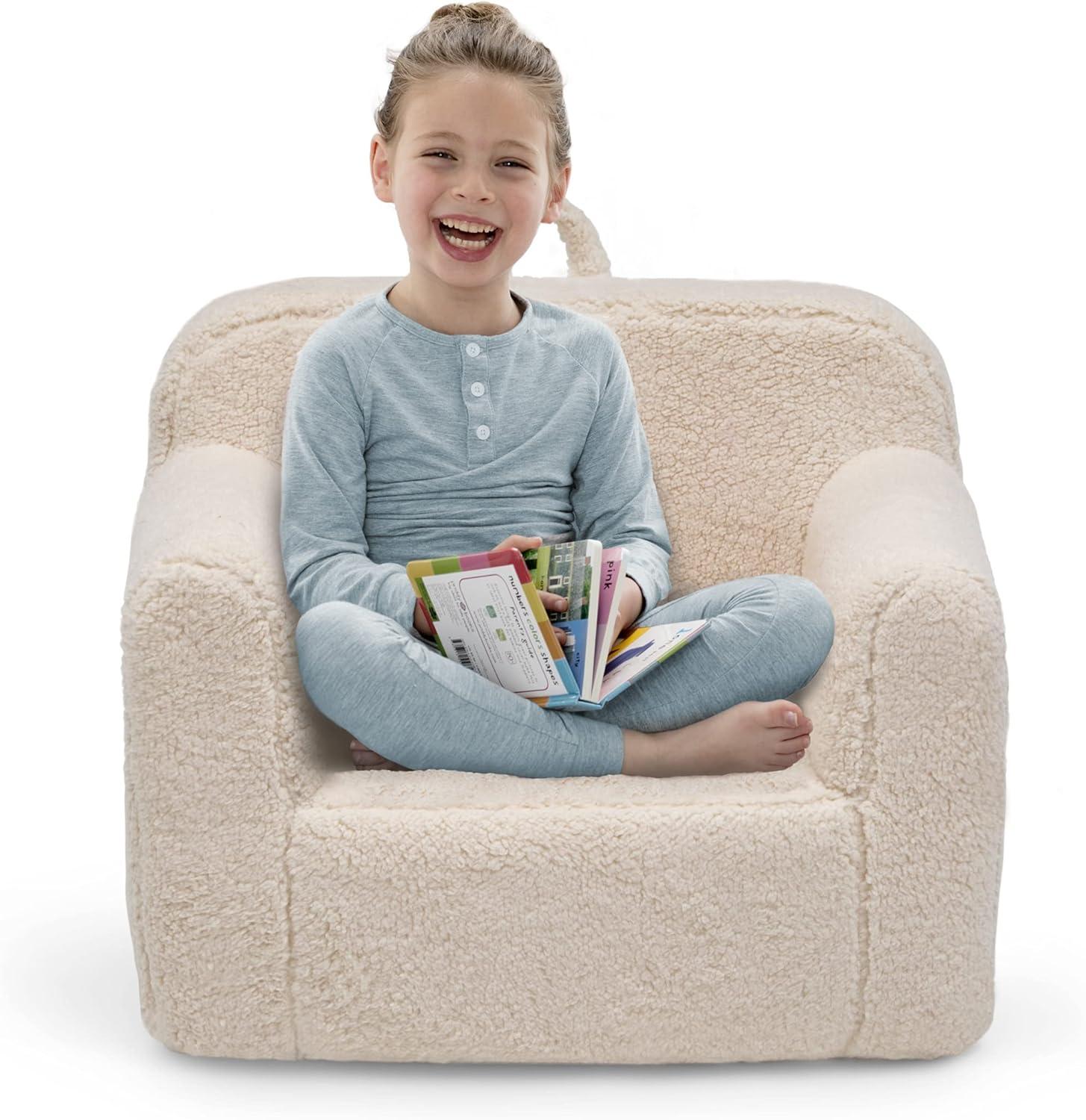 Delta Children Kids' Cozee Faux Shearling Chair - 18 Months and Up