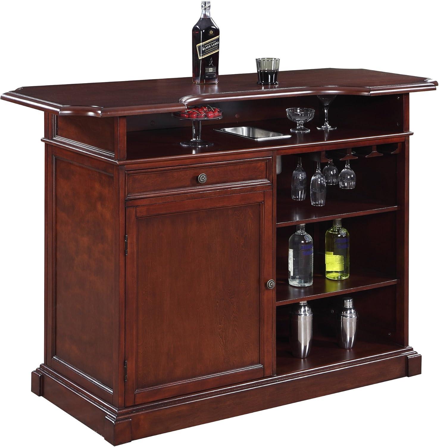 Hathaway Ridgeline Home Bar Set w/ Storage, 5-ft, Walnut Finish