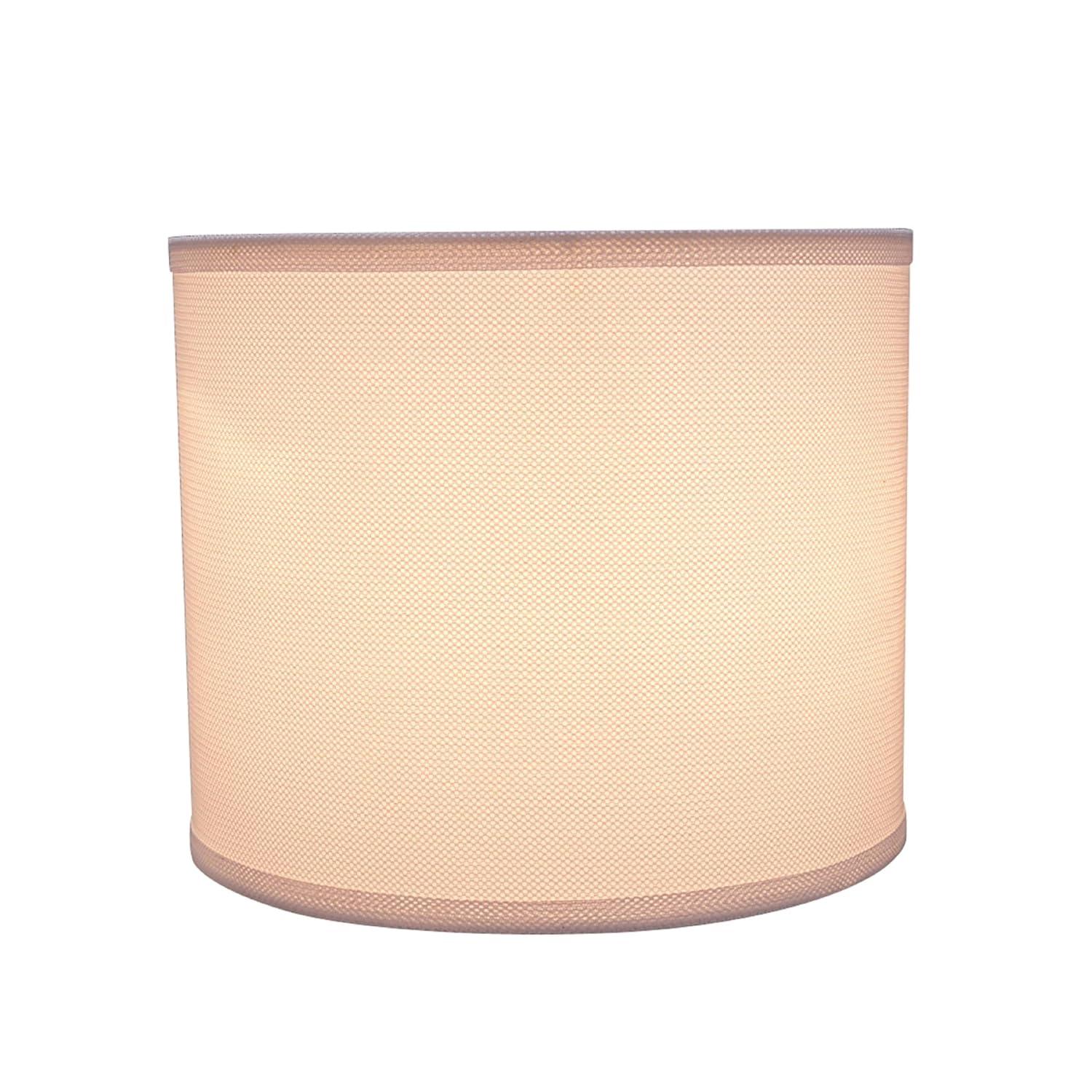 Aspen Creative 31101 Transitional Drum (Cylinder) Shaped Spider Construction Lamp Shade in White, 12" wide (12" x 12" x 10")