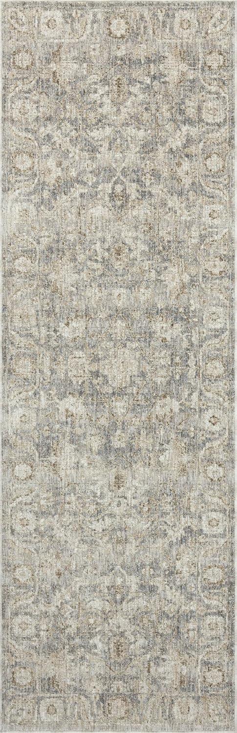 Honora Slate and Beige Vintage-Inspired Runner Rug 2'-7" x 8'-0"