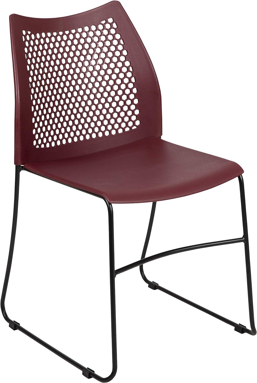 Antonia 661 lb. Capacity Stack Chair with Air-Vent Back and Powder Coated Sled Base