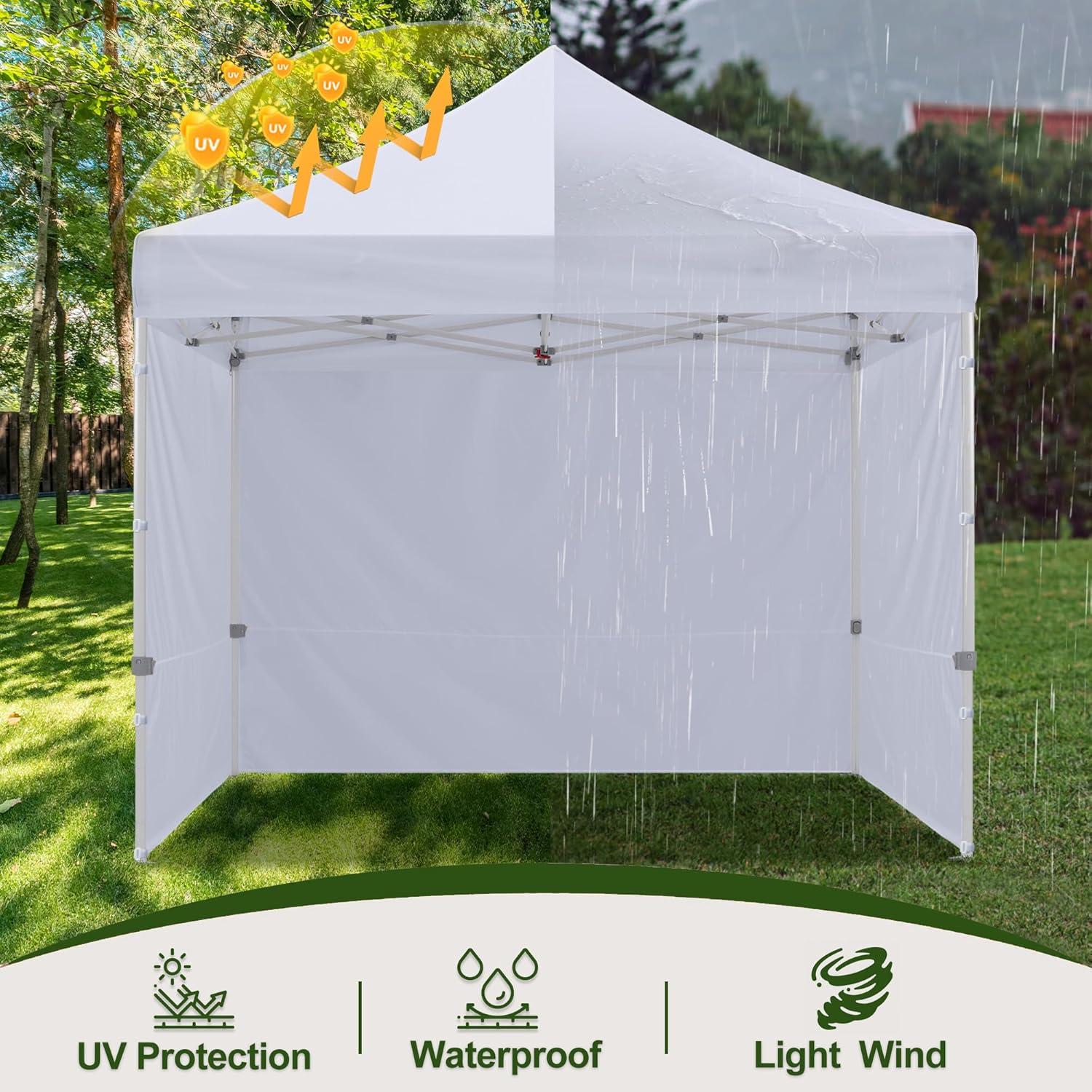 HLong Canopy Tent Sidewall for 10x10 Pop Up Canopy, 1 Piece, Black