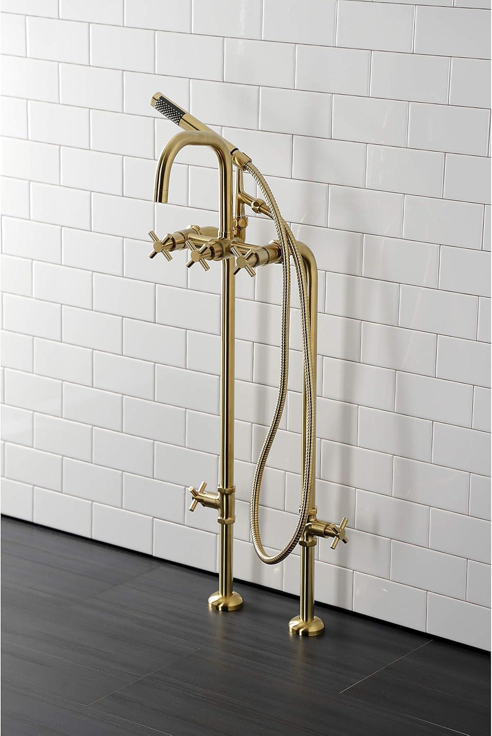 Kingston Brass Concord Freestanding Tub Faucet with Supply Line and Stop Valve