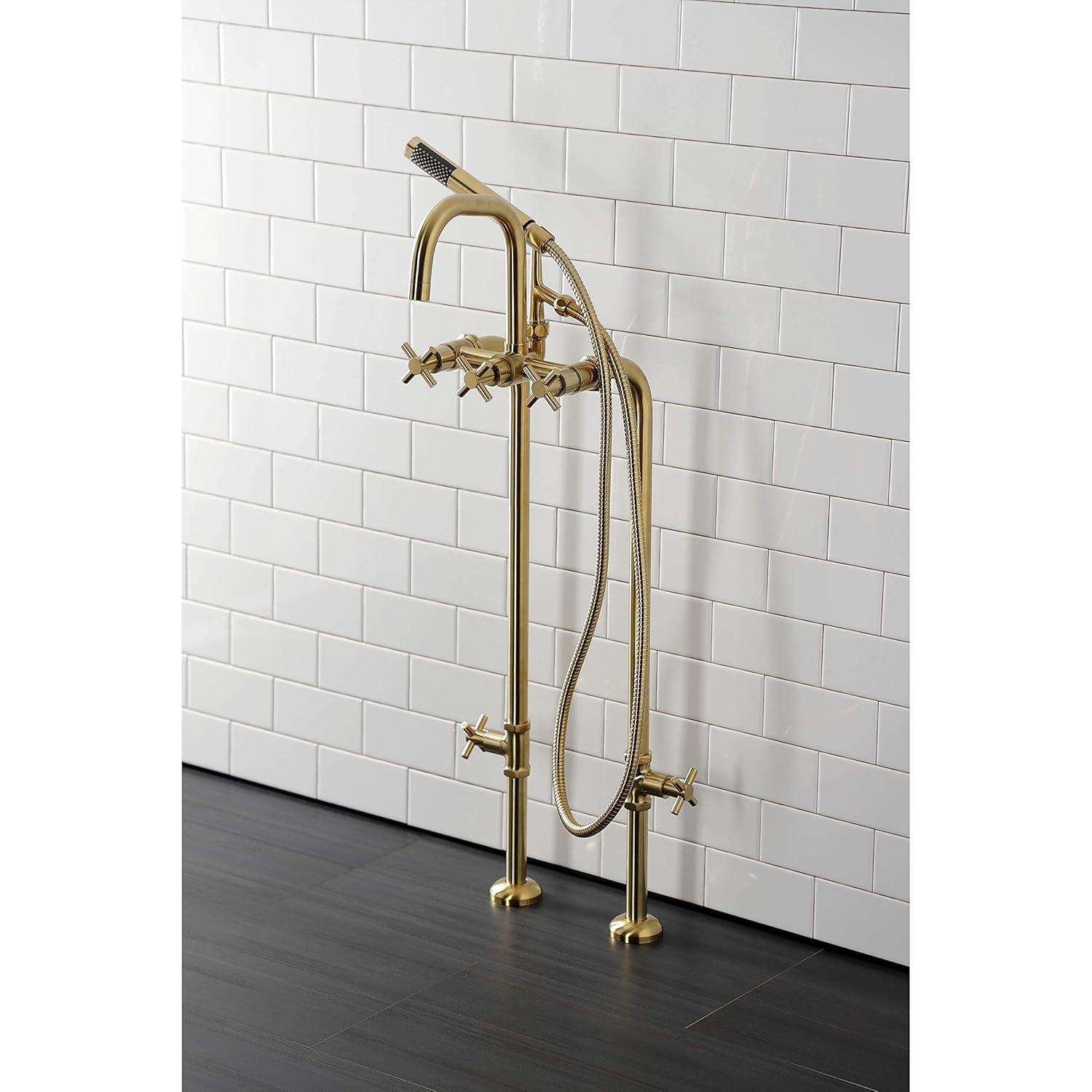 Kingston Brass Concord Freestanding Tub Faucet with Supply Line and Stop Valve