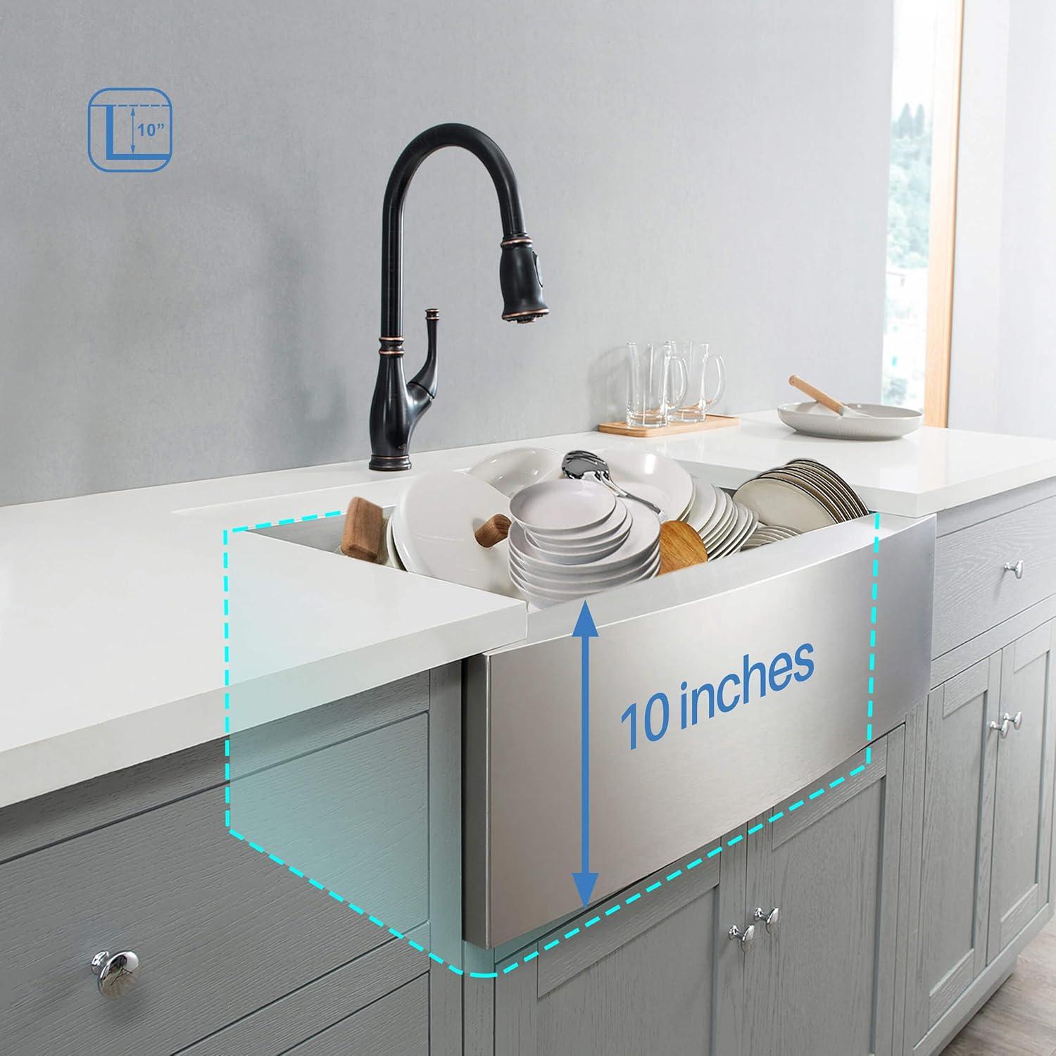 27'' L Farmhouse / Apron Single Bowl Stainless Steel Kitchen Sink
