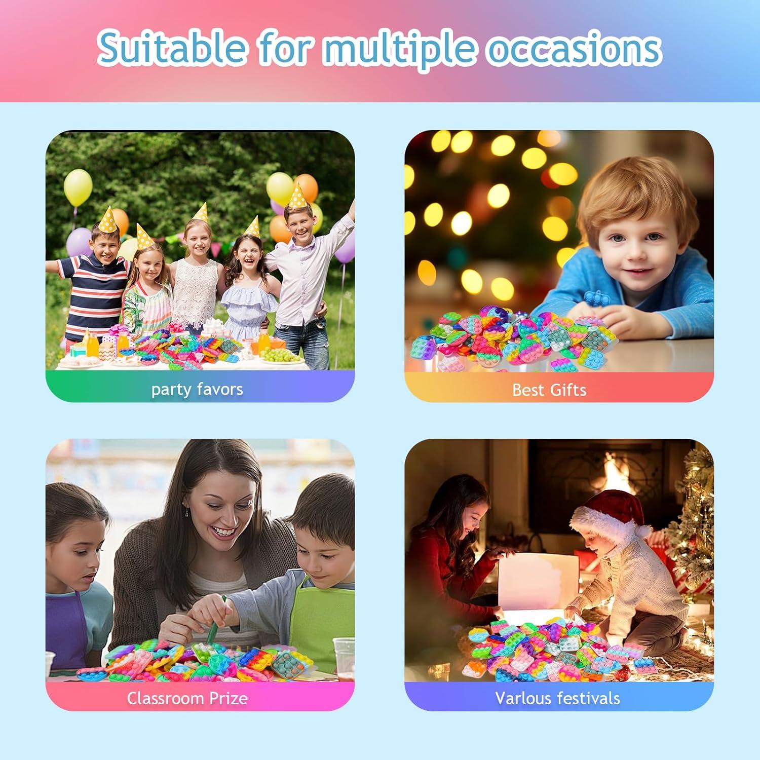 57PCS Party Favors for Kids, Fidget Toys Bulk Its Birthday Party Favors for Toddlers, Small Classroom Prizes Box Fidgets Toys, Goodie Bag Stuffers, Treasure Chest, Bubbles Poppers