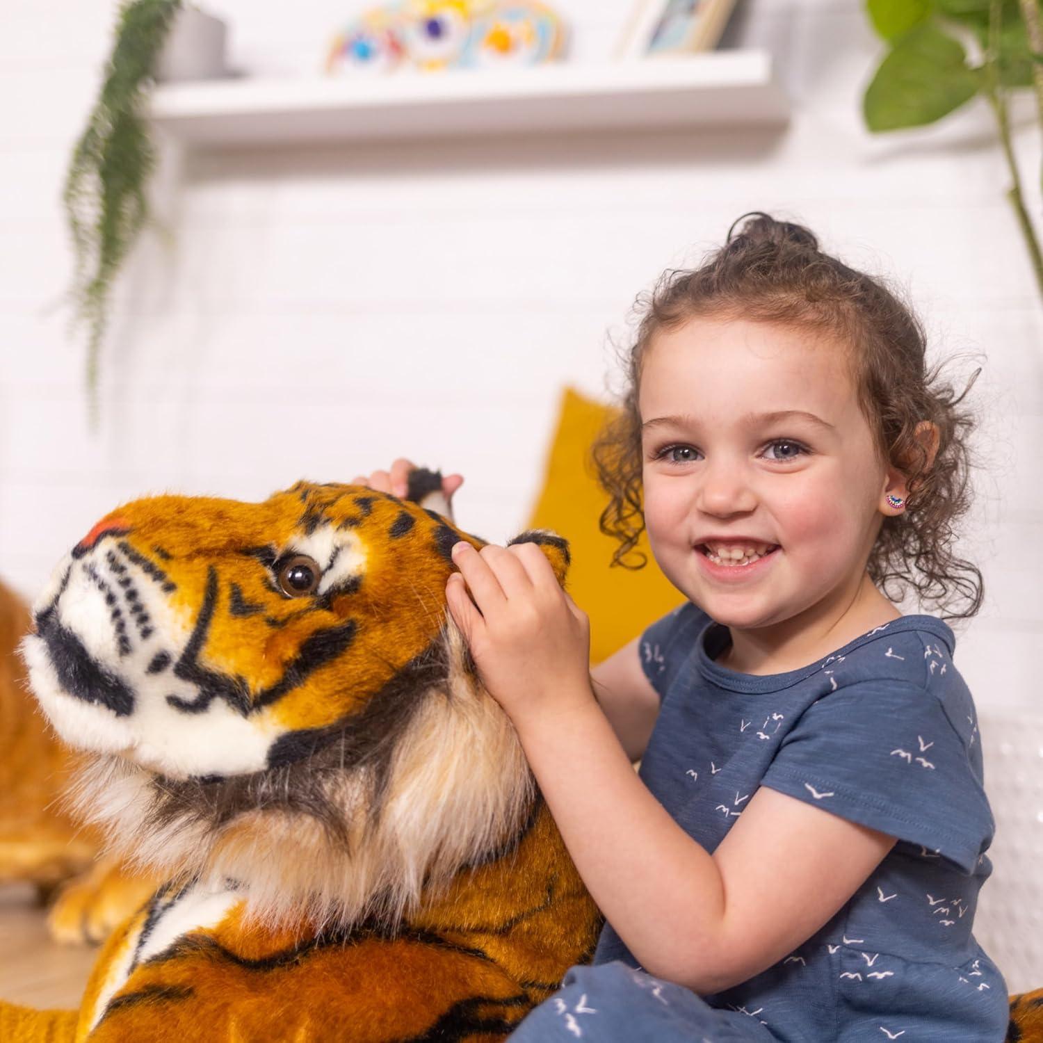 Melissa & Doug Giant Tiger - Lifelike Stuffed Animal, Over 5 Feet Long (Includes Tail)