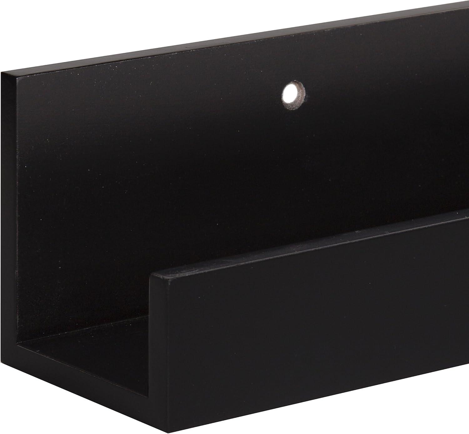 24" x 3.3" 2pc Decorative Wall Shelf Set Black - Uniek