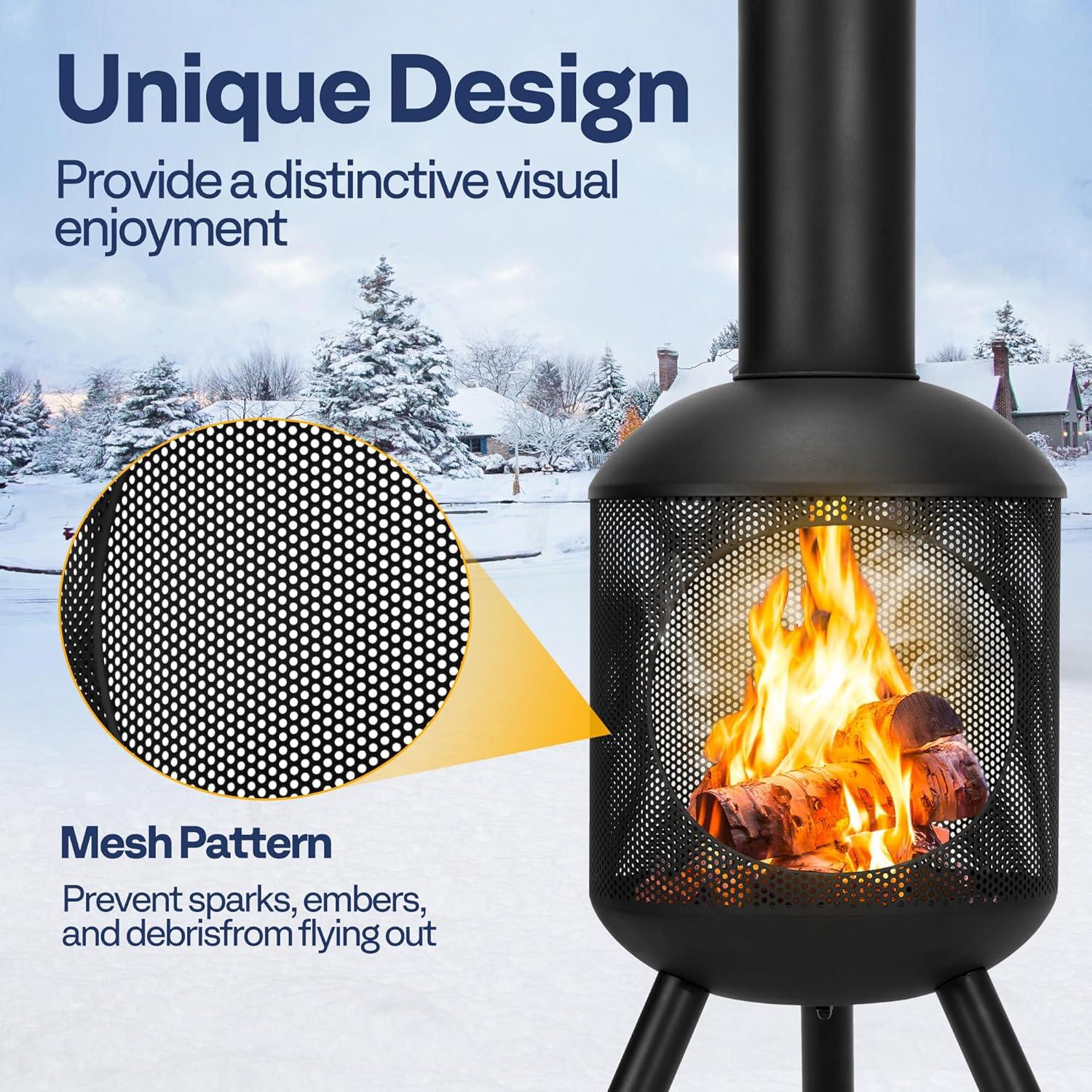 Romn 46.7'' H Steel Outdoor Chiminea