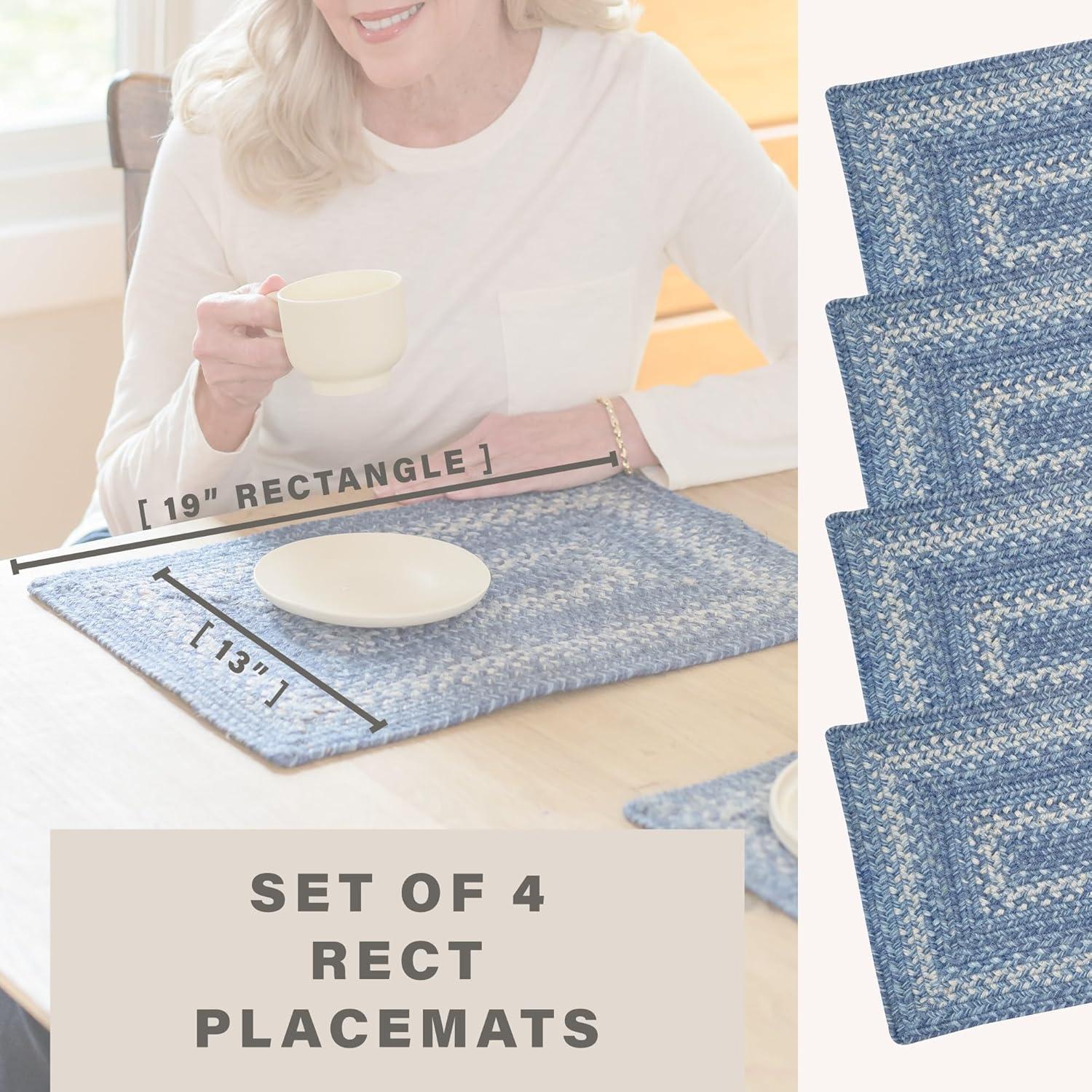 Homespice - Denim Blue Runner for Table 11x36 inches, a Long and Thick Table Runner to Use as a Coastal Style Dinner Table Runner - Handmade from Premium Jute - Reversible and Durable Braided Runner