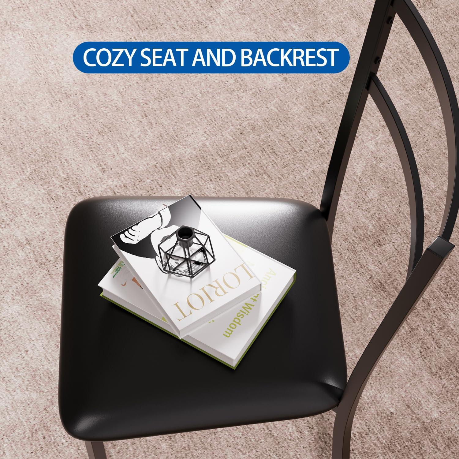 17 Stories Dining Table Set For 2, Round Kitchen Table And Upholstered Chairs For 2, 3 Piece Dining Room Table Set